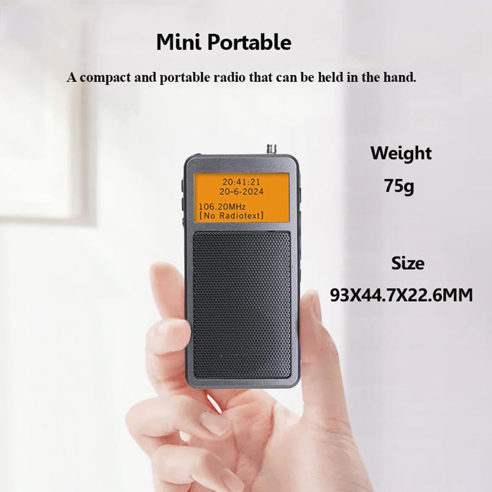 Frsoinor Portable Bluetooth Radio - Mini FM Stereo Wireless Speaker with Alarm Clock, Perfect for Elderly, Outdoor, Travel & Home Use