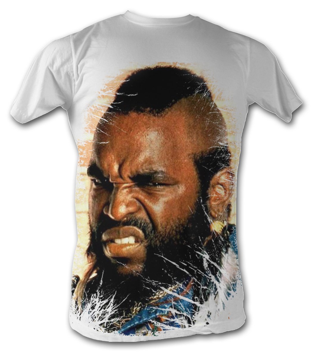 Mr. T T-Shirt - Vintage A-Team Graphic Tee for Men | 100% Cotton White Crewneck T-Shirt | Perfect for 80s Theme Parties & Retro Fashion Lovers