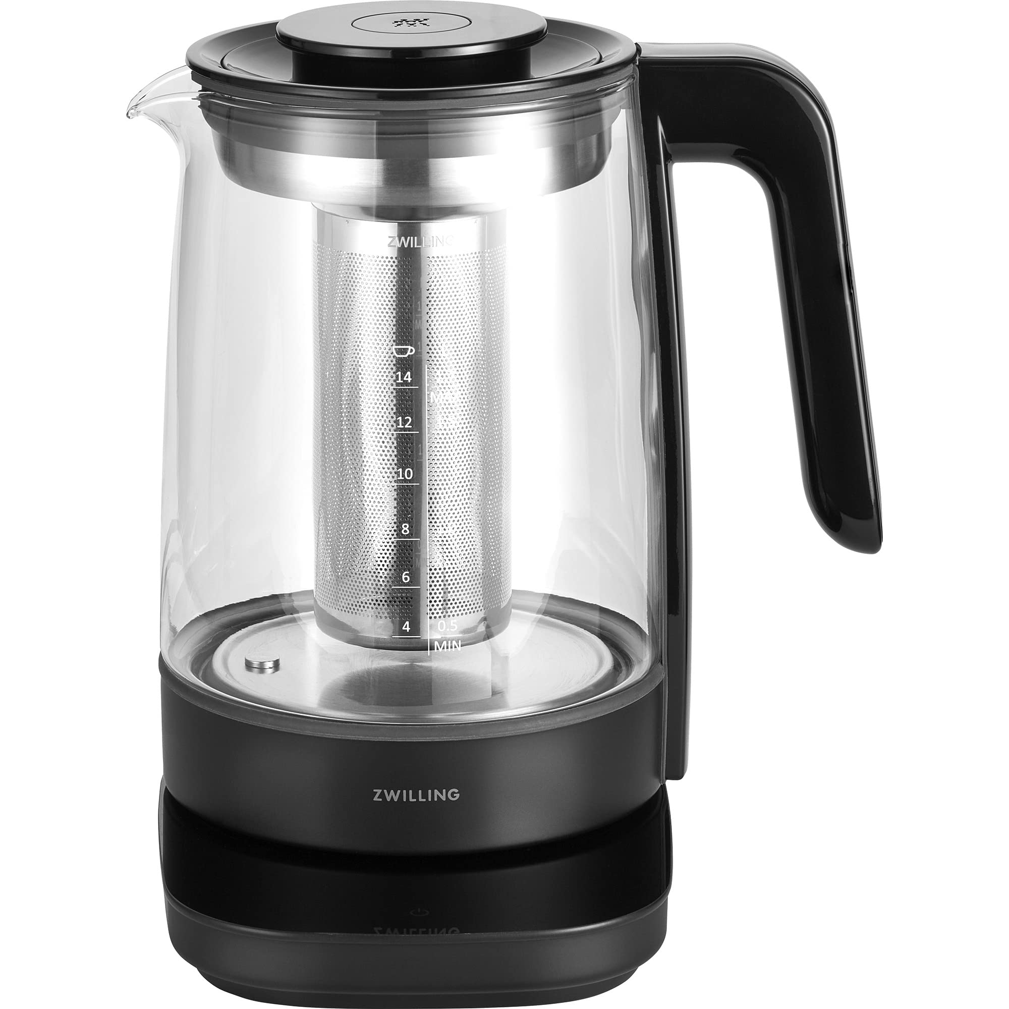 ZWILLING Enfinigy 1.7L Electric Glass Kettle with 6 Preset Temperature Settings & Tea Timer - Perfect for Black Tea, Coffee & Herbal Infusions - Ideal for Home, Office & Kitchen Use