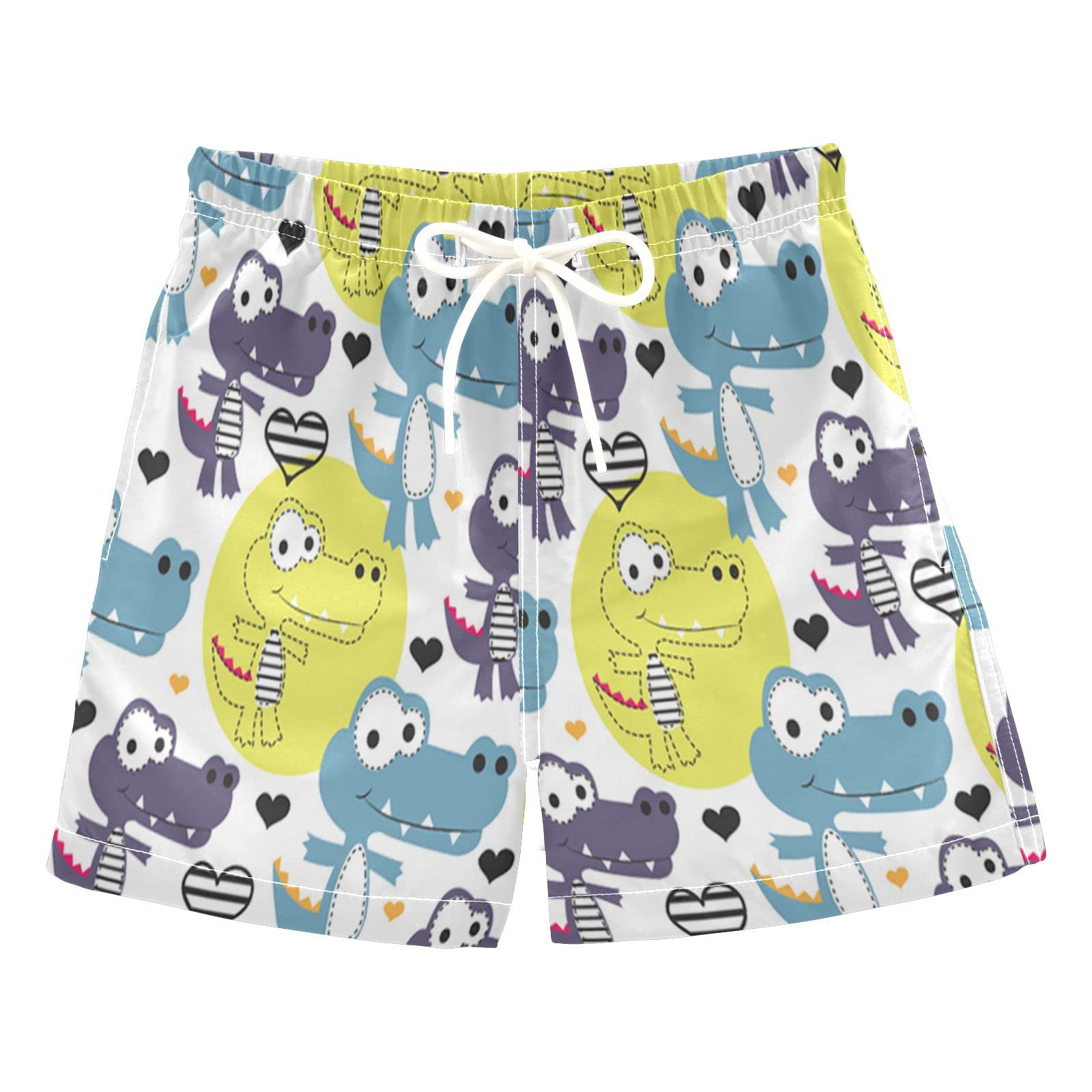 Boys Swim Trunks with Cute Crocodile Print - Toddler Beach Board Shorts for Kids 2T - Perfect for Pool, Beach & Summer Water Activities