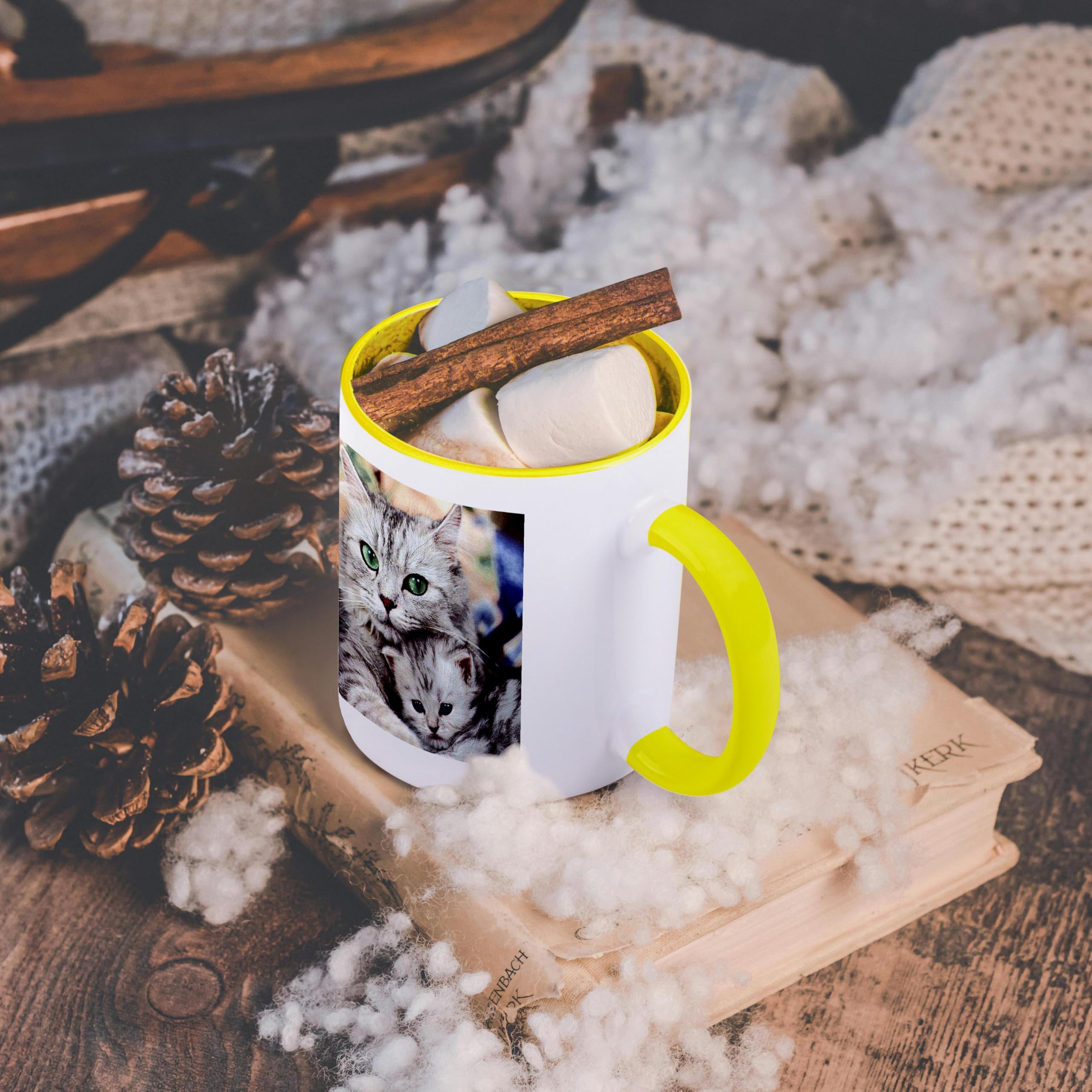 3D Printed Cat Design Ceramic Coffee Mug - Funny Cat Lovers Gift for Tea & Coffee - Perfect for Home, Office, or Gifts - 11 oz White Mug with Cute Cat Illustration