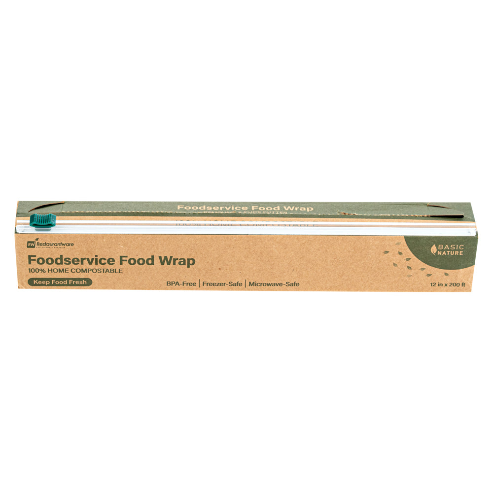 Eco-Friendly Clear Plastic Food Wrap - BPA Free, Microwave Safe, Home Compostable | 12