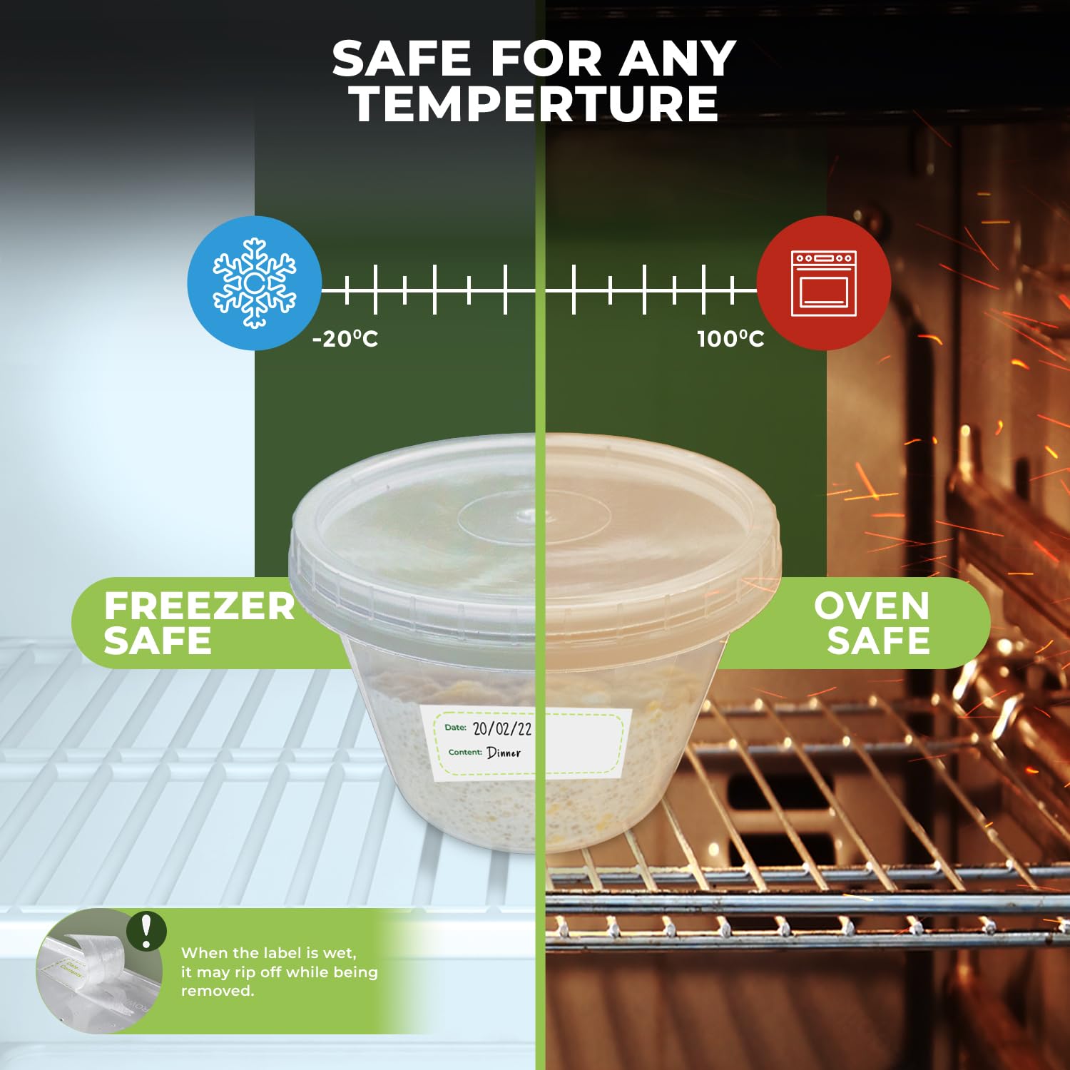 Melvoker 4oz Round Plastic Food Storage Containers with Lids - Pack of 100 | Small Sauce Containers for Takeout, Delivery, Catering & Restaurants | Perfect for Sauces, Dips, Salads, Dressings & Condiments | Ideal for Food Service, Meal Prep & Home Use