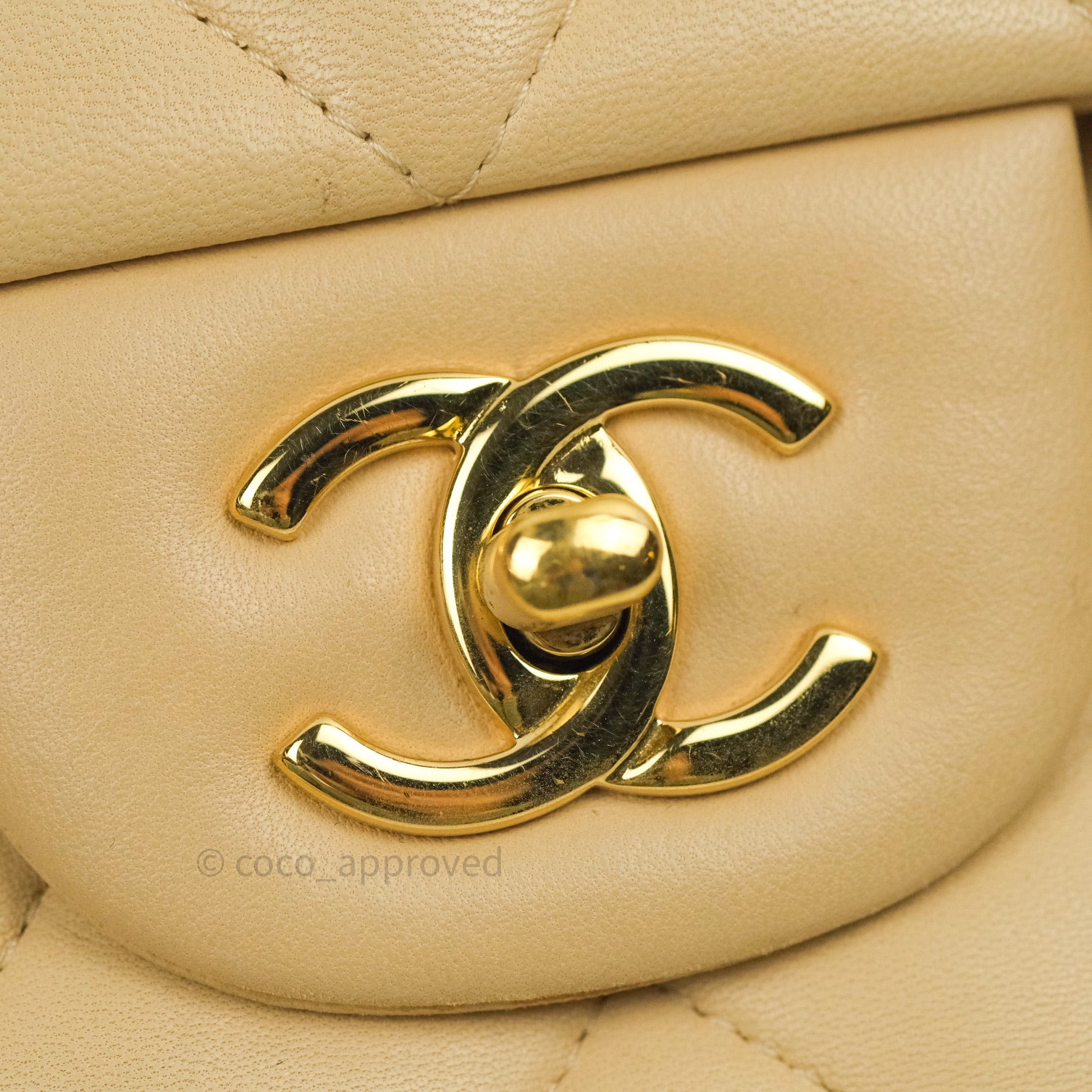 Chanel Classic Jumbo Double Flap Bag Beige Lambskin Leather with Gold Hardware - Luxury Designer Handbag for Women, Perfect for Parties, Dating & Special Occasions
