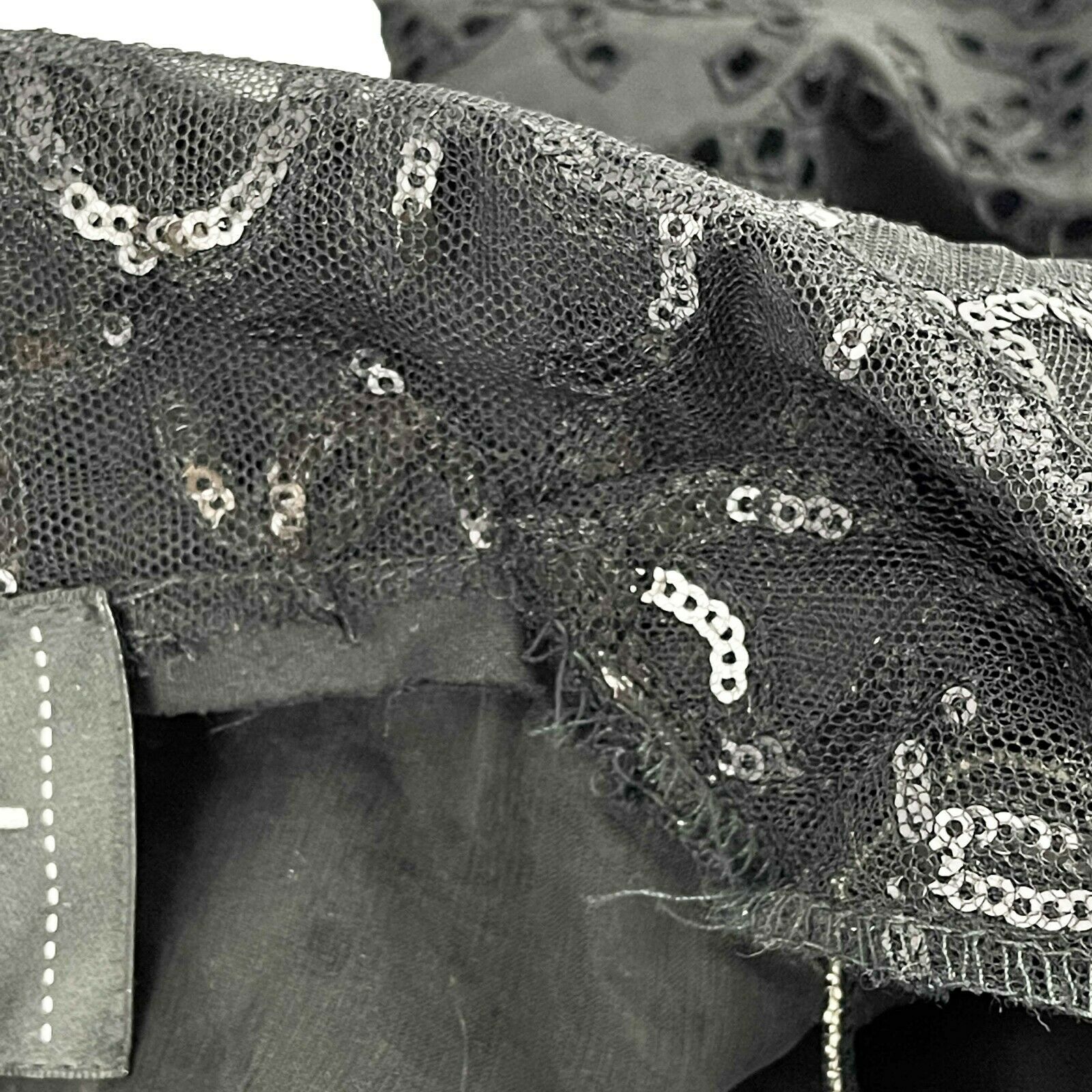 CHANEL Black CC Embroidered Eyelet & Sequin Blazer Jacket - Size 42 (US 10) | Luxury Women's Fashion for Evening Parties & Formal Events