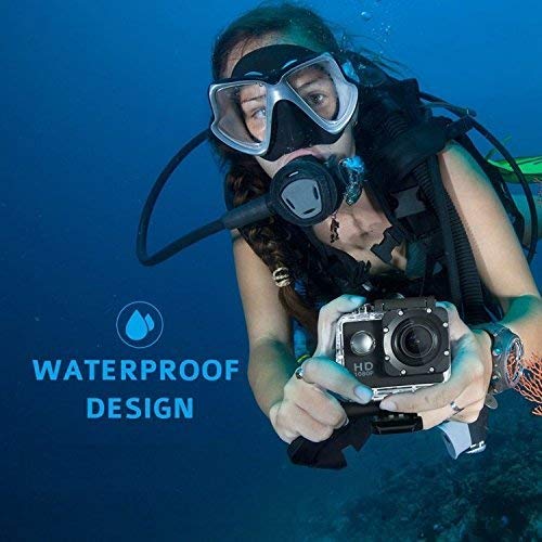 4K Ultra HD Action Camera with 170° Wide-Angle Lens & EIS Stabilization - Waterproof Sports Camera with Accessory Kit for Vlogging, Diving, Skiing & Outdoor Adventures