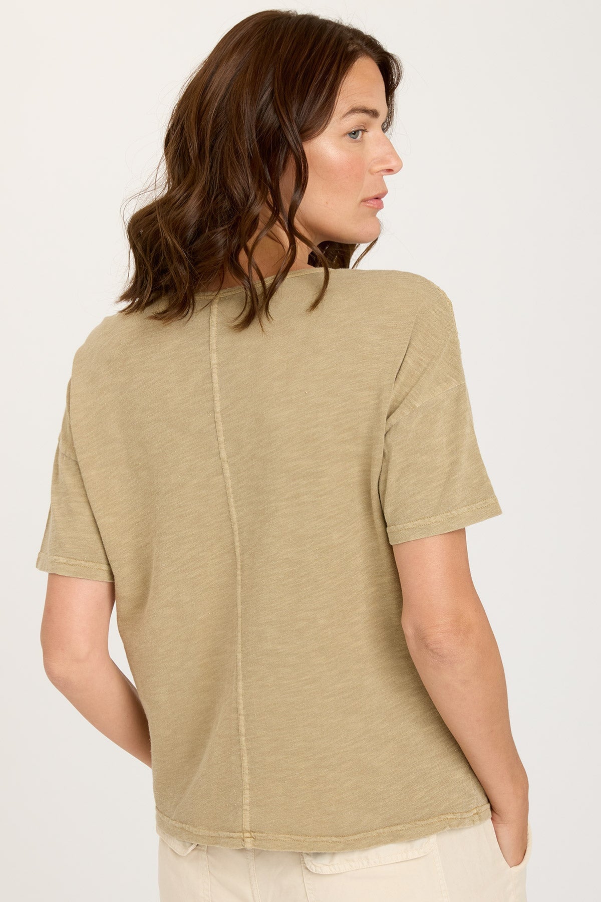 Minette Tee Linwood Sands Pigment Dyed T-Shirt - Soft Vintage Washed Cotton Top for Women | Casual Wear, Layering, Everyday Outfits