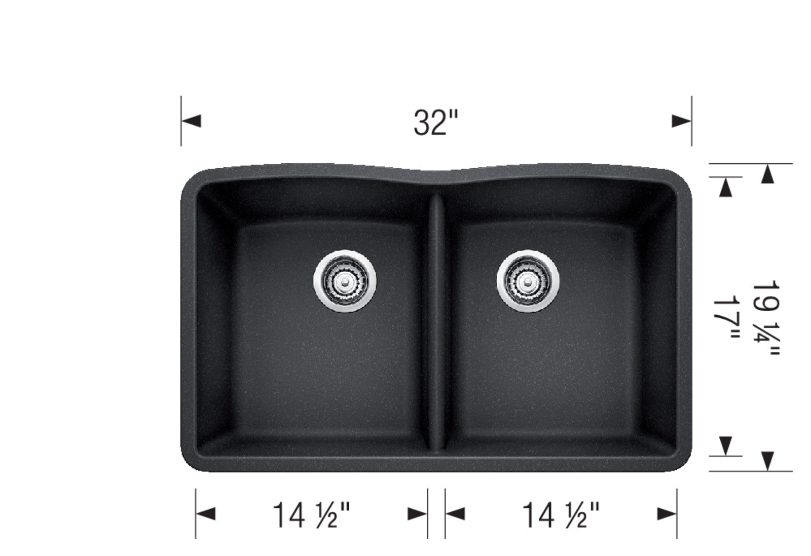 Blanco Diamond Equal Double Bowl SILGRANIT Kitchen Sink - Premium Stainless Steel Undermount Sink for Modern Kitchens | Perfect for Food Prep, Dishwashing & Entertaining