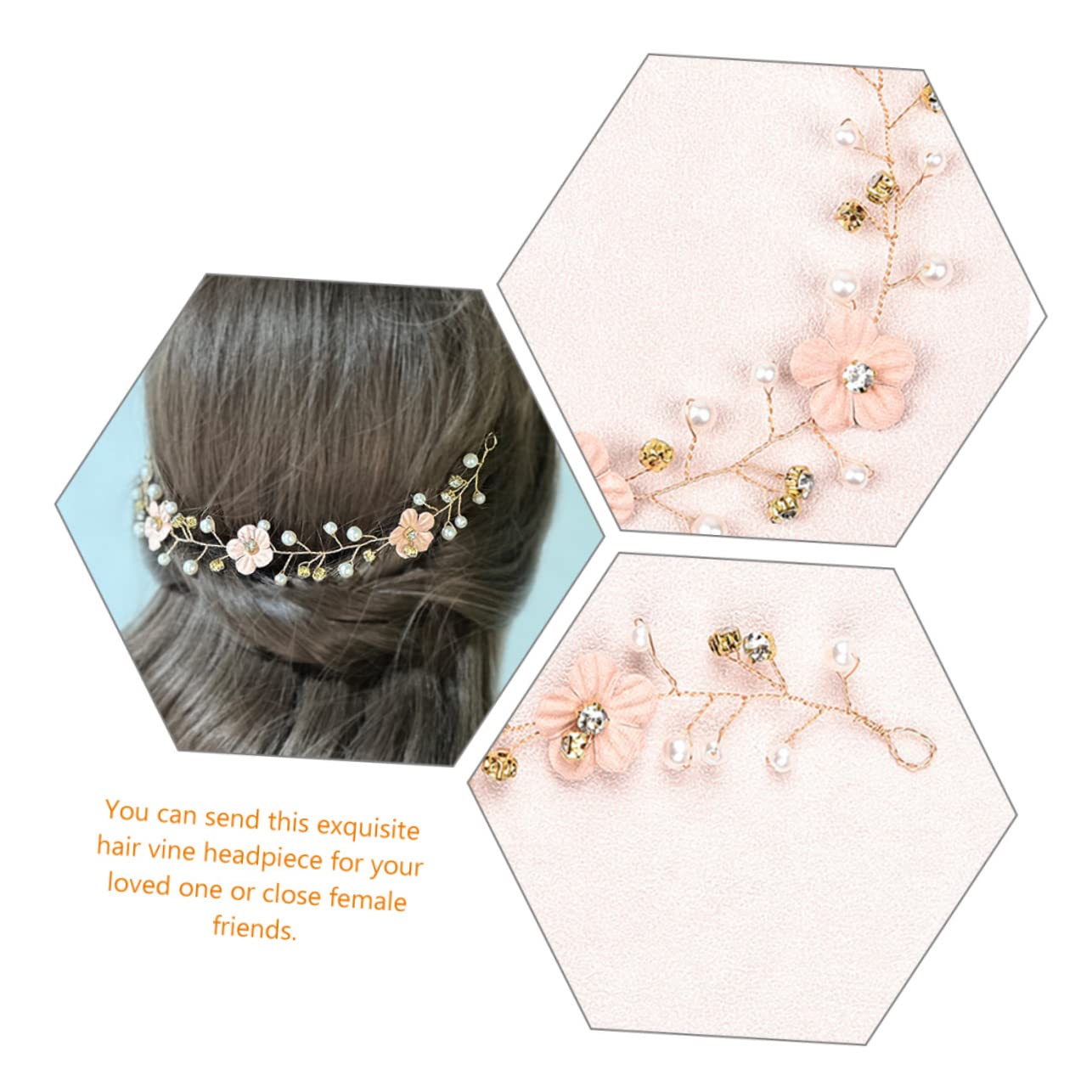 POPETPOP Girls Hair Accessories | Wedding Pearl Headband & Floral Bridal Hair Vine | Elegant Bridal Headpiece for Weddings, Prom & Special Occasions
