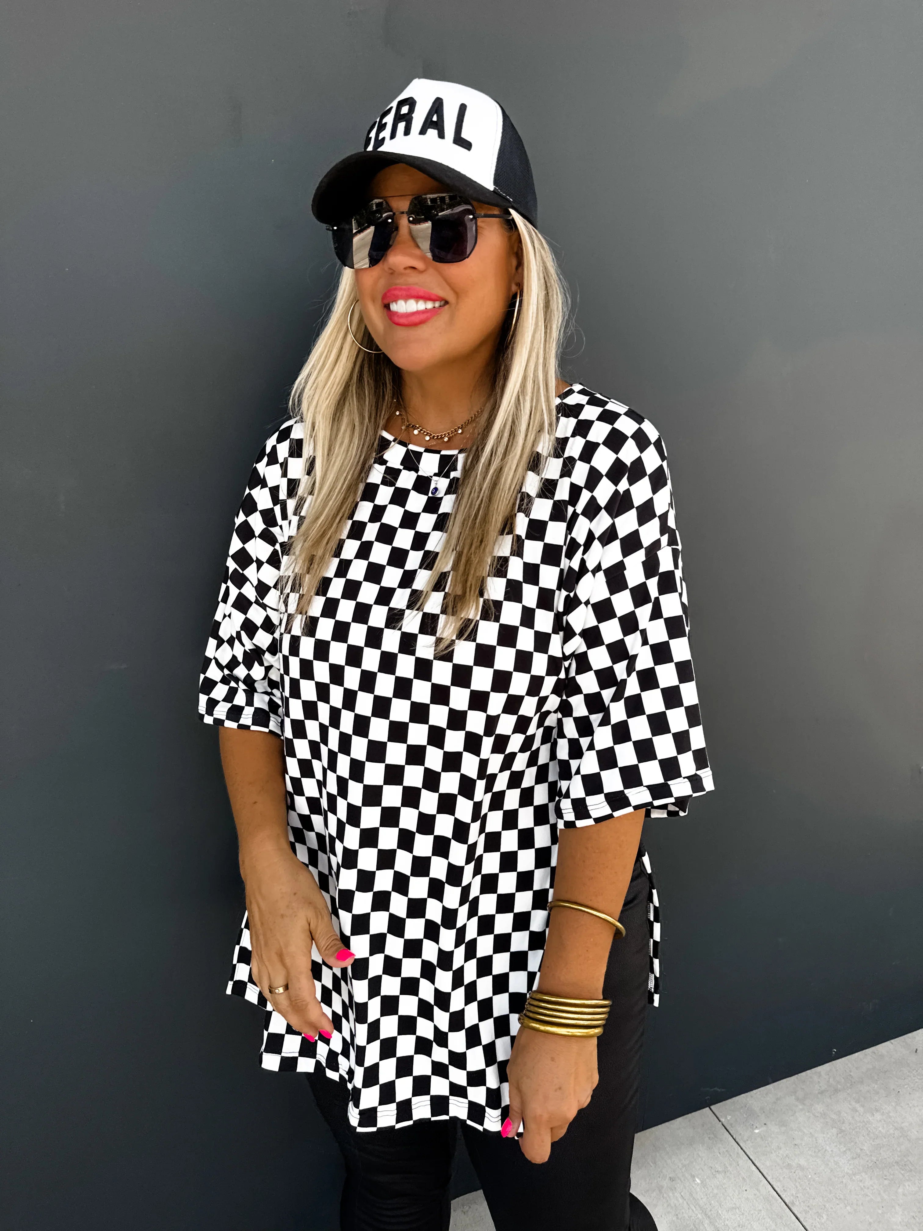 PREORDER: Stylish Check Me Out Side Slit Top for Women | Trendy Off-Shoulder Blouse | Perfect for Date Night & Party Outfits