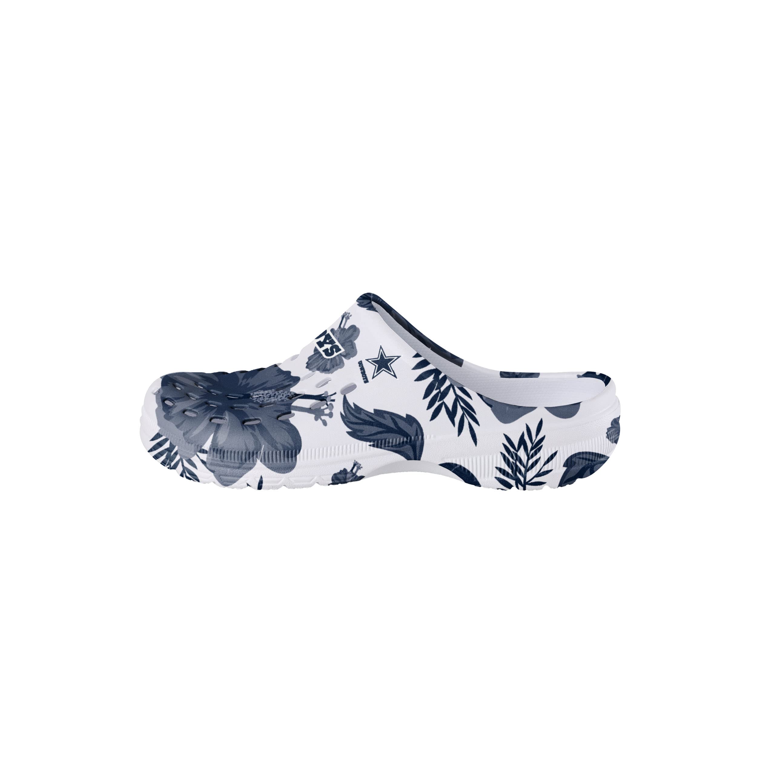 FOCO Women's NFL Team Logo Floral Garden Clog Sandals - Comfortable Waterproof Slip-On Shoes for Women, Perfect for Beach, Pool, Yard & Outdoor Activities