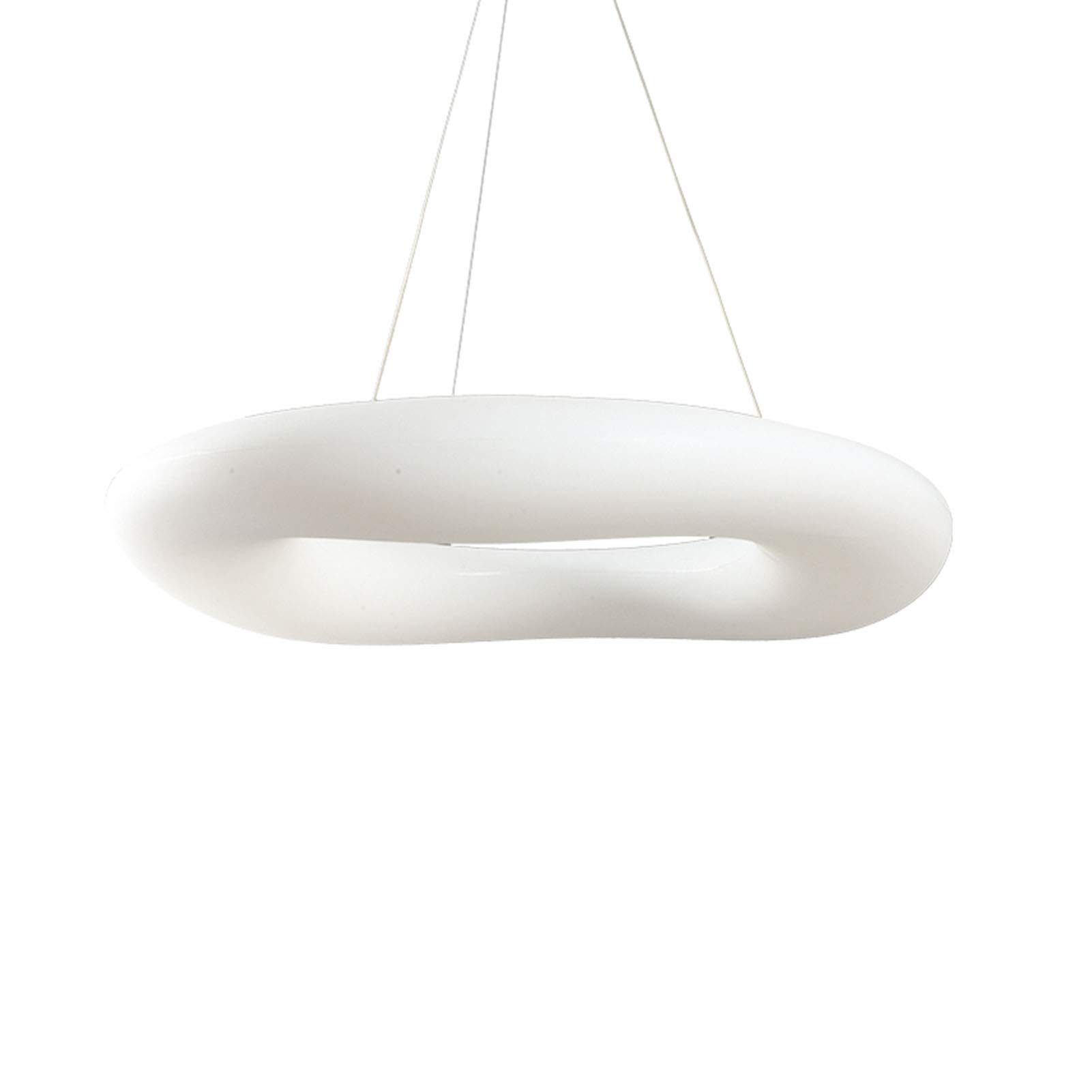 96W Modern LED Ring Hanging Light - Adjustable Donut Ceiling Fixture with 3 Color Temperatures (75cm/30inch) - Perfect for Living Room, Dining Room & Bedroom Decoration - Creates Cozy Ambiance for Family Gatherings and Romantic Dinners