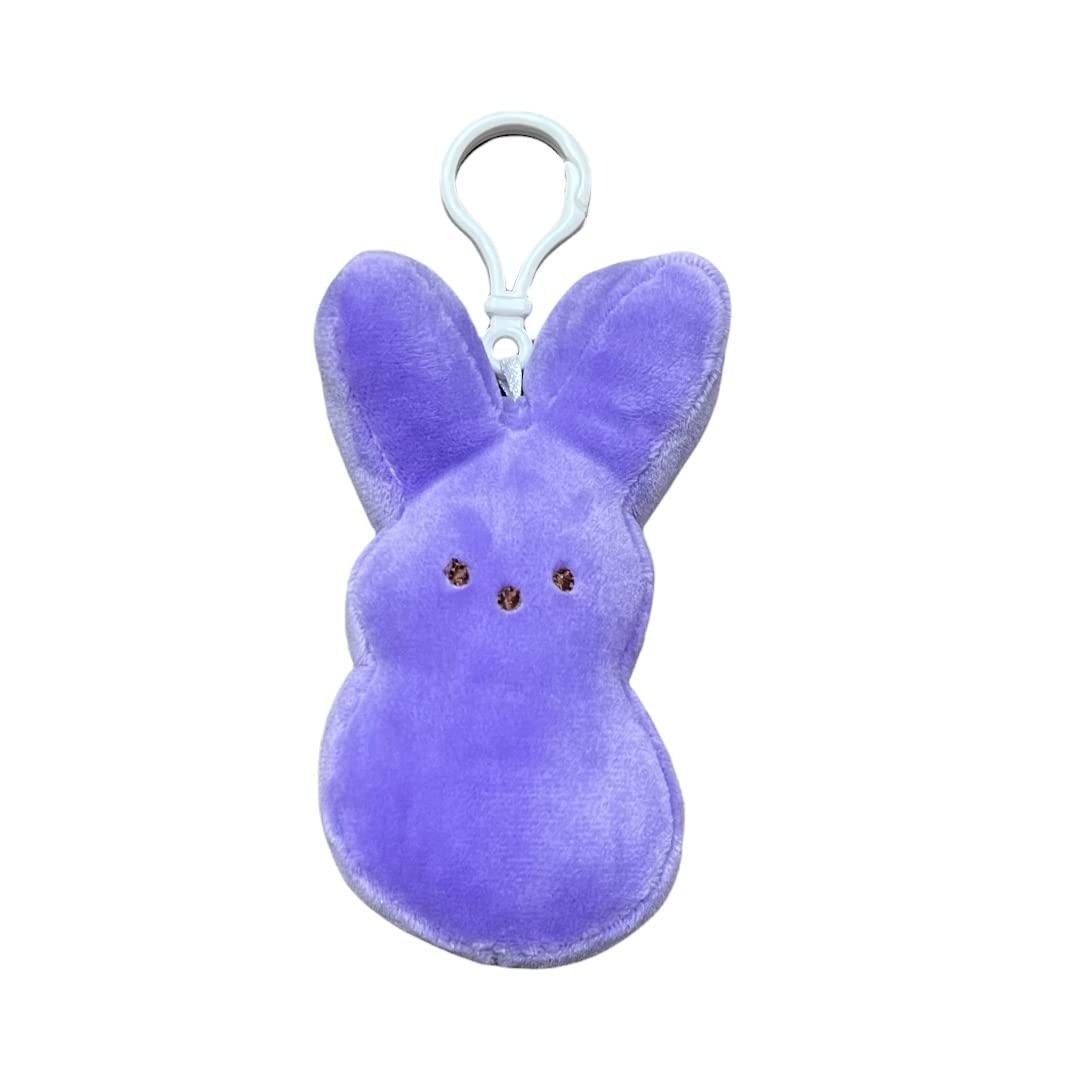 Peeps Bunny Plush Stuffed Animal Toy - 4.5 Inch Easter Plushie with Backpack Clip (Purple) - Cute Easter Basket Stuffer, Kids Gift & Spring Home Decor