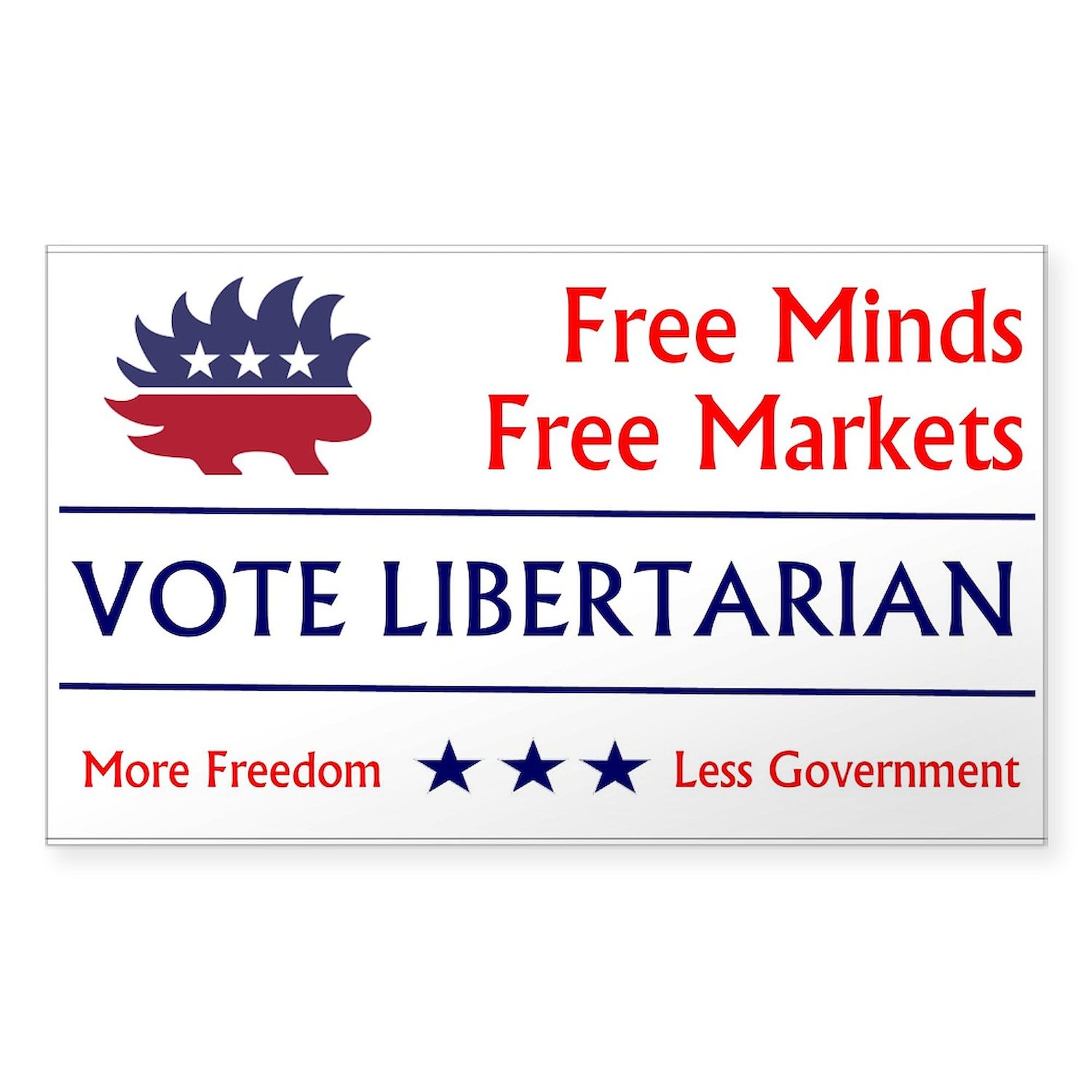Vote Libertarian 2 Rectangle Bumper Sticker - Durable Car Decal for Political Support - Perfect for Cars, Laptops & Windows - Express Your Political Views