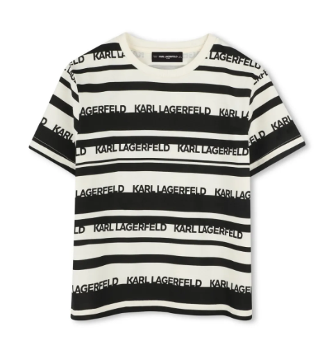 KARL LAGERFELD Boys Striped Short Sleeve T-Shirt (Size 2-6A) - Stylish Casual Wear for Kids, School, and Playdates