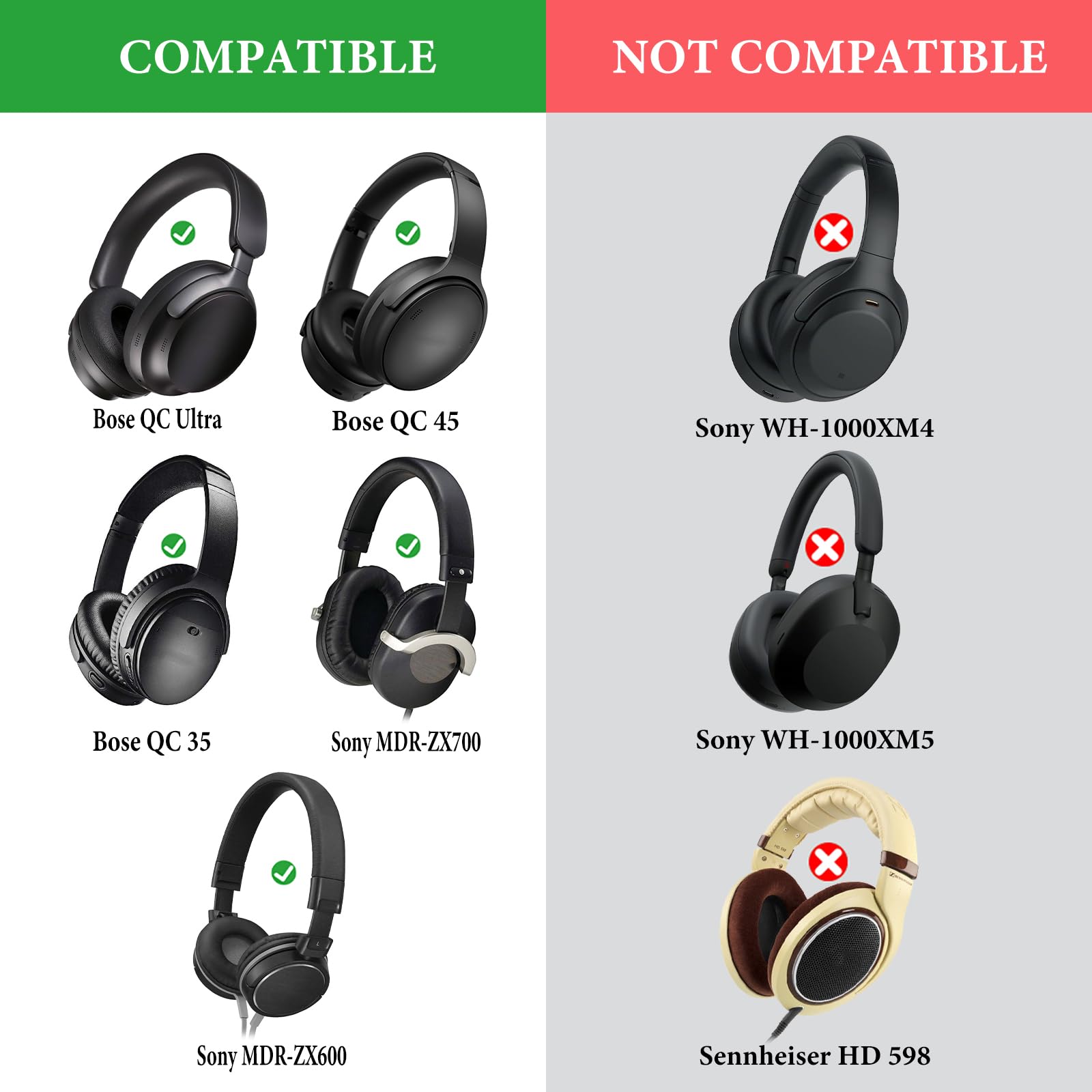 Geekria Universal Headphone Carrying Case - Premium PU Leather Travel Pouch for Headset Protection - Compact & Portable Storage Bag for AirPods, Beats, Sony Headphones - Perfect for Travel, Commuting & Office Use (Black)