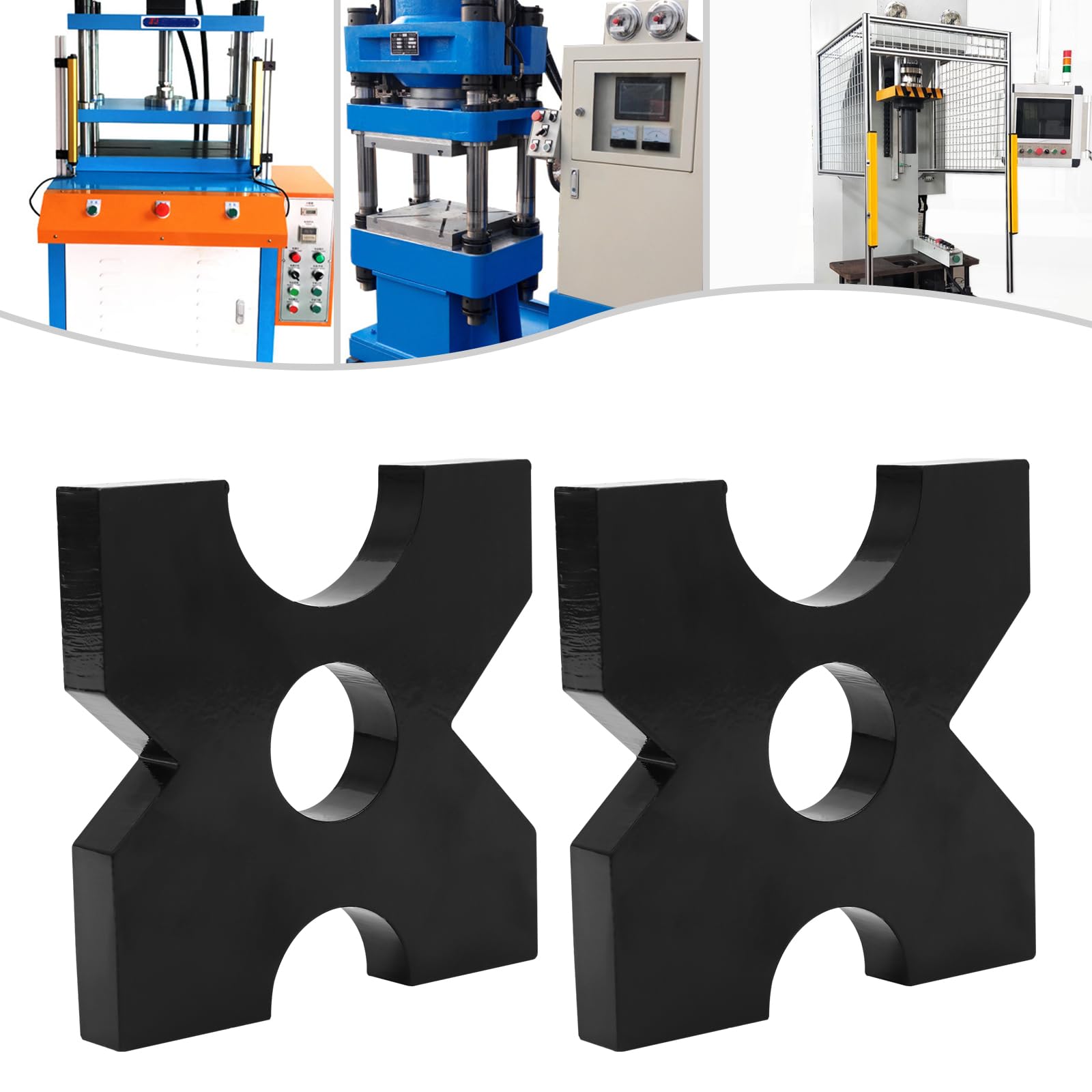 20Ton H-Frame Hydraulic Shop Press Plate Set (1 Pair) - 4 Notch Design for 44092.45 lbs & 70547.92 lbs Presses - Heavy Duty Metal Press Plates for Automotive Repair, Metalworking, and Industrial Applications