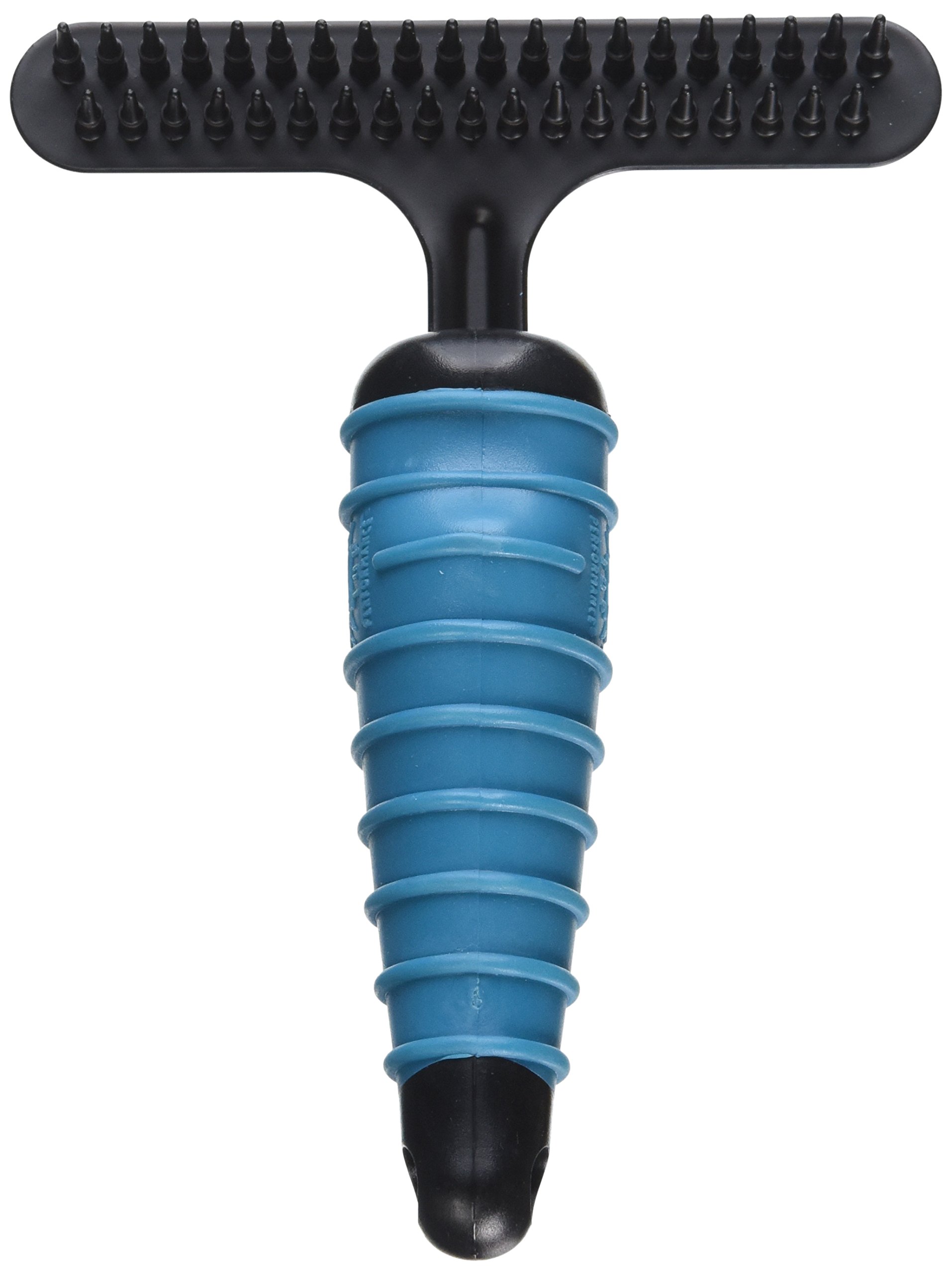 Premium Dog Grooming Tool - Ergonomic Double-Row Undercoat Rake with 39 Stainless Steel Pins for Shedding Control | Perfect for Golden Retrievers, Huskies & Double-Coated Breeds | Blue Pet Grooming Supplies for Professional & Home Use