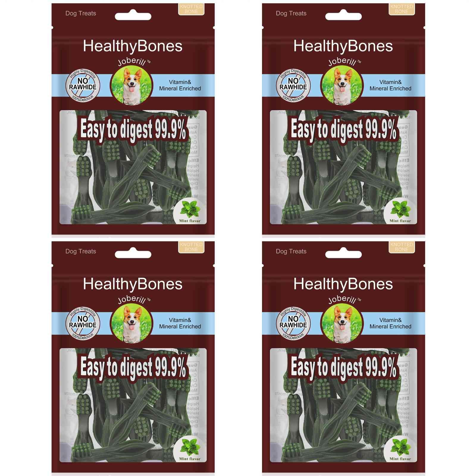 HealthyBones Natural Dog Dental Treats with Mint – Oral Care Chews for Large Breed Dogs Like Greater Swiss Mountain & Working Dogs (60 Count) – Freshens Breath & Reduces Plaque for Daily Dental Health