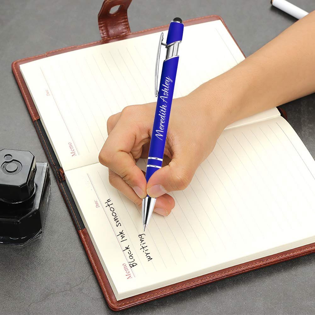 Aolun 108 Custom Engraved Pens Bulk with Stylus - Personalized Soft Touch Metal Pens for Graduation, Birthday, Boss, Teacher Gifts - Engrave Name, Logo or Message - Light Green - Perfect for Office, School, Events & Corporate Giveaways