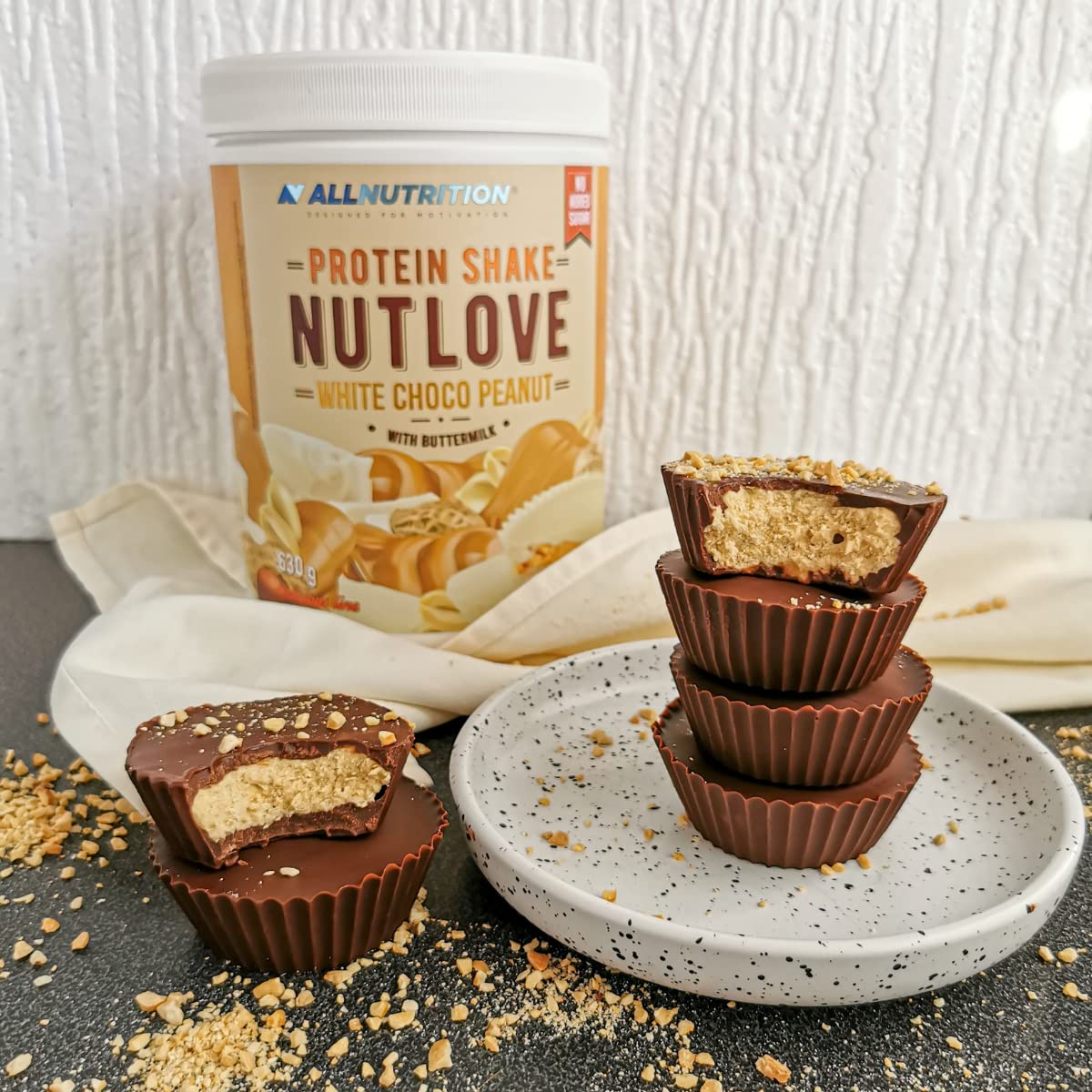 Allnutrition Nutlove Protein Shake - White Chocolate Peanut Flavor, 630g | High Protein Meal Replacement for Weight Loss & Muscle Recovery | Perfect for Post-Workout, Breakfast or Healthy Snacking
