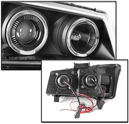 Halo LED Projector Headlights with Bumper Lights - Black - Compatible with 2003-2006 Chevy Silverado & Avalanche - Upgrade Your Truck Lighting for Night Driving & Off-Road Adventures