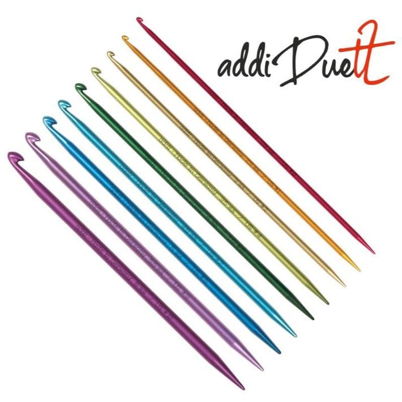 AddiDuett 4.0mm Crochet Hook Set - Ergonomic Double-Ended Knitting Needle for Amigurumi, Socks & Hats - Perfect for Beginners & Professional Crafters (Green) - Use for Yarn Crafts, DIY Projects & Gift Making