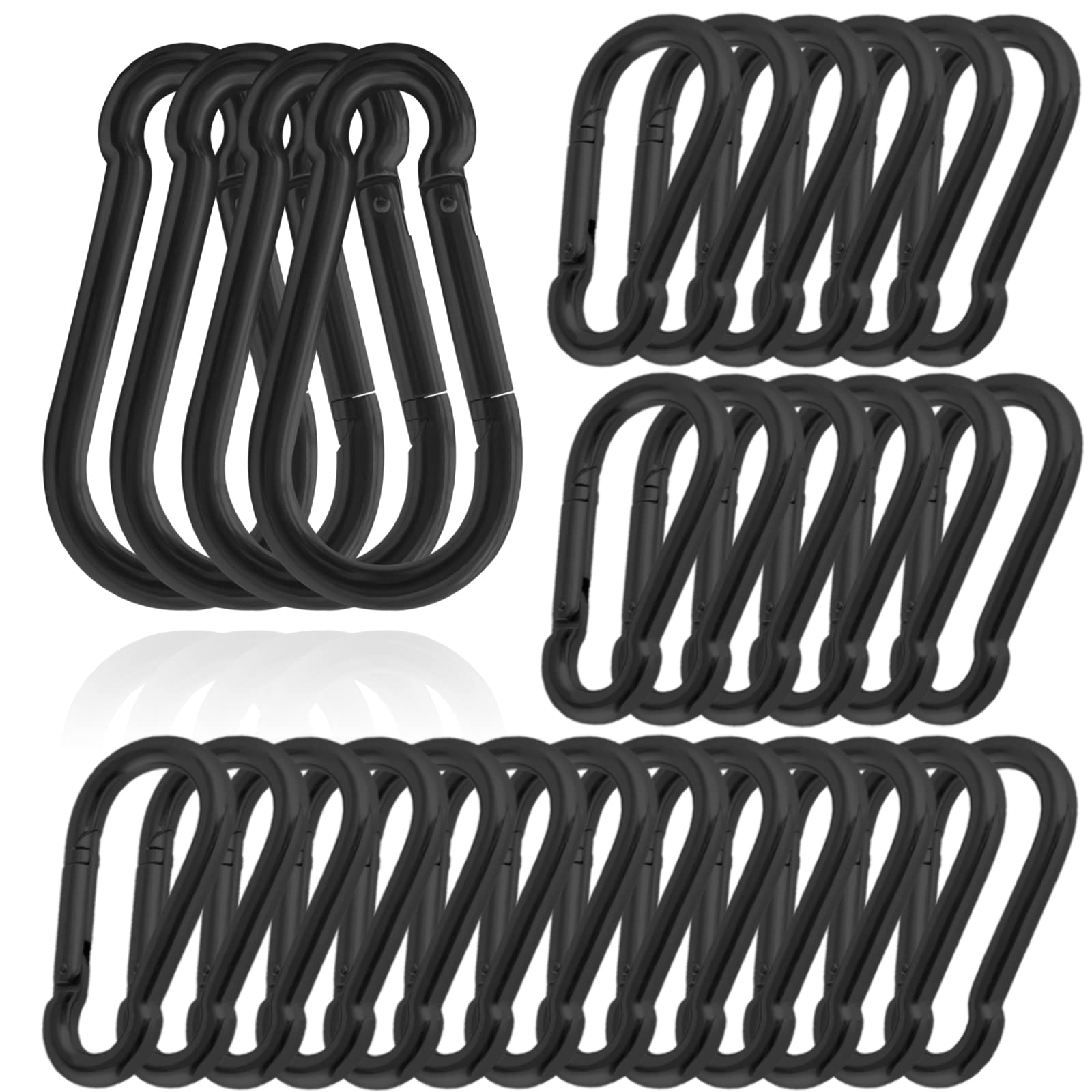 Heavy Duty Carabiner Clips - Zinc-Galvanized Steel Spring Snap Hooks with Quick Links for Hammock, Swing, Fitness Gym, Outdoor & Boating Safety | Perfect for Camping, Hiking, Rock Climbing and Marine Use