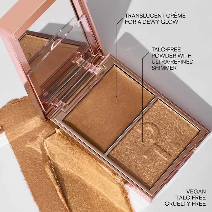 Patrick Ta Major Glow Duo - Cream & Powder Highlighter for a Radiant Glow | Perfect for Contouring & Everyday Makeup