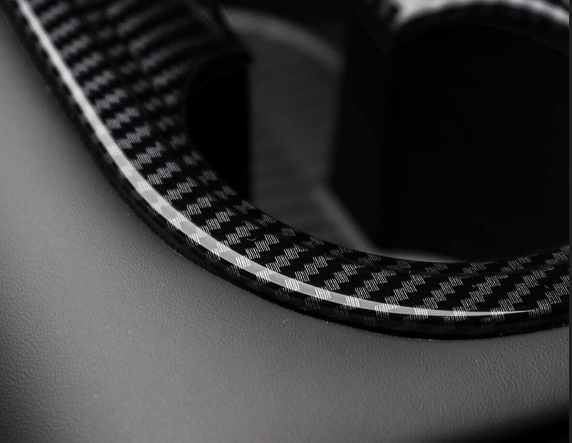 Premium Carbon Fiber Rear Seat Cup Holder Cover - Compatible with 2022 Genesis GV70 | Durable Protective Frame for Coffee & Water Bottles | Car Interior Accessories for Luxury SUVs