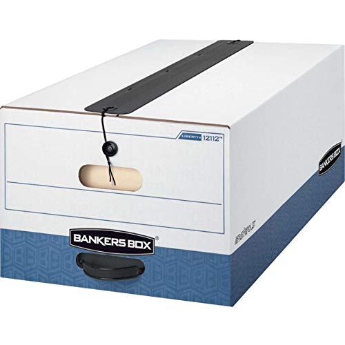 Bankers Box Liberty Plus Storage Box - White | Heavy Duty File Storage Box for Office, Home & Business Organization | Secure Document & File Storage Solution