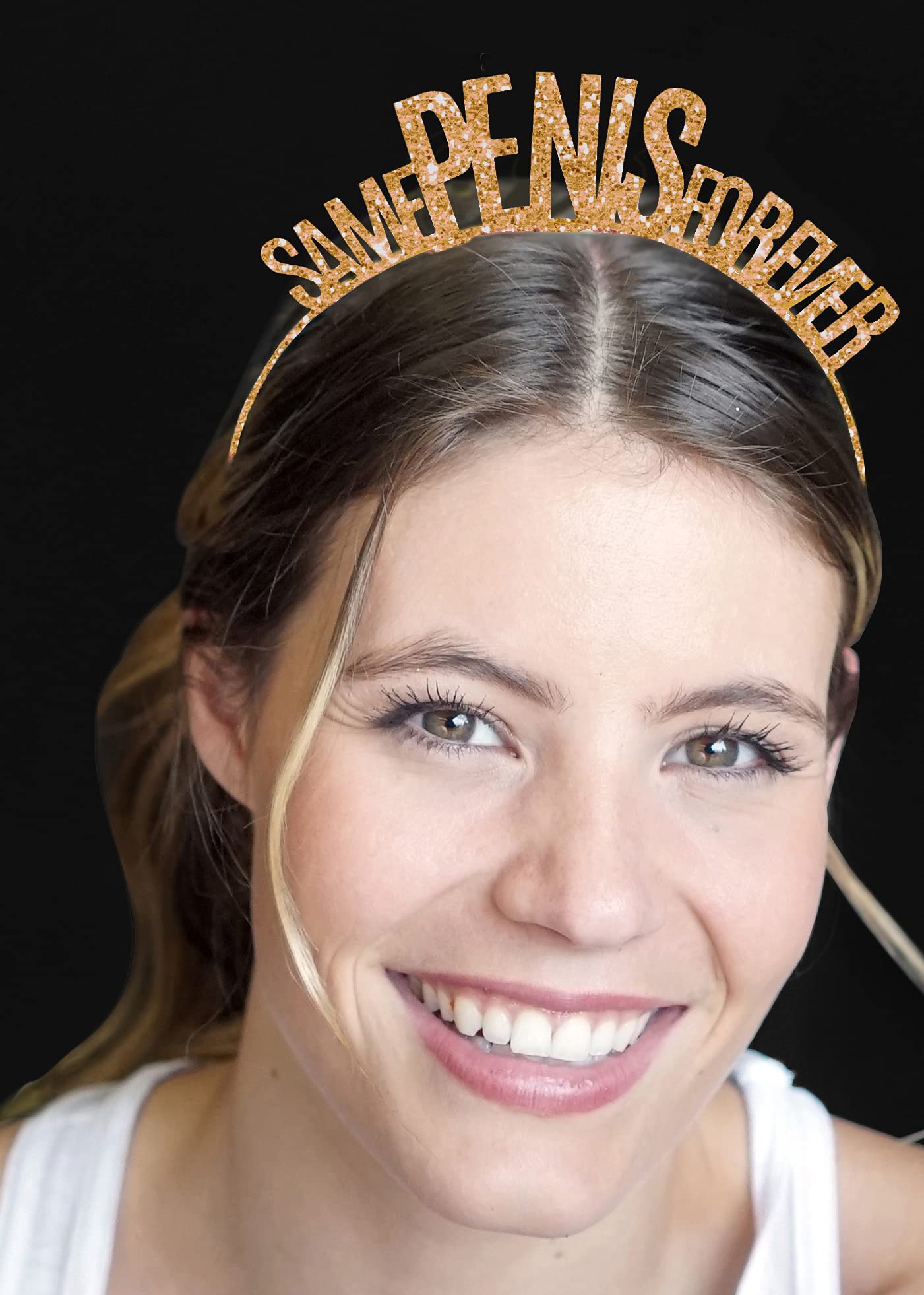 Sparkly Rhinestone Sash Bachelorette Party Headbands - Glittering Metallic Tiara Headpiece for Bridal Shower & Girls Night Out - Funny Wedding Accessories for Bachelorette Parties, Birthday Celebrations & Costume Events