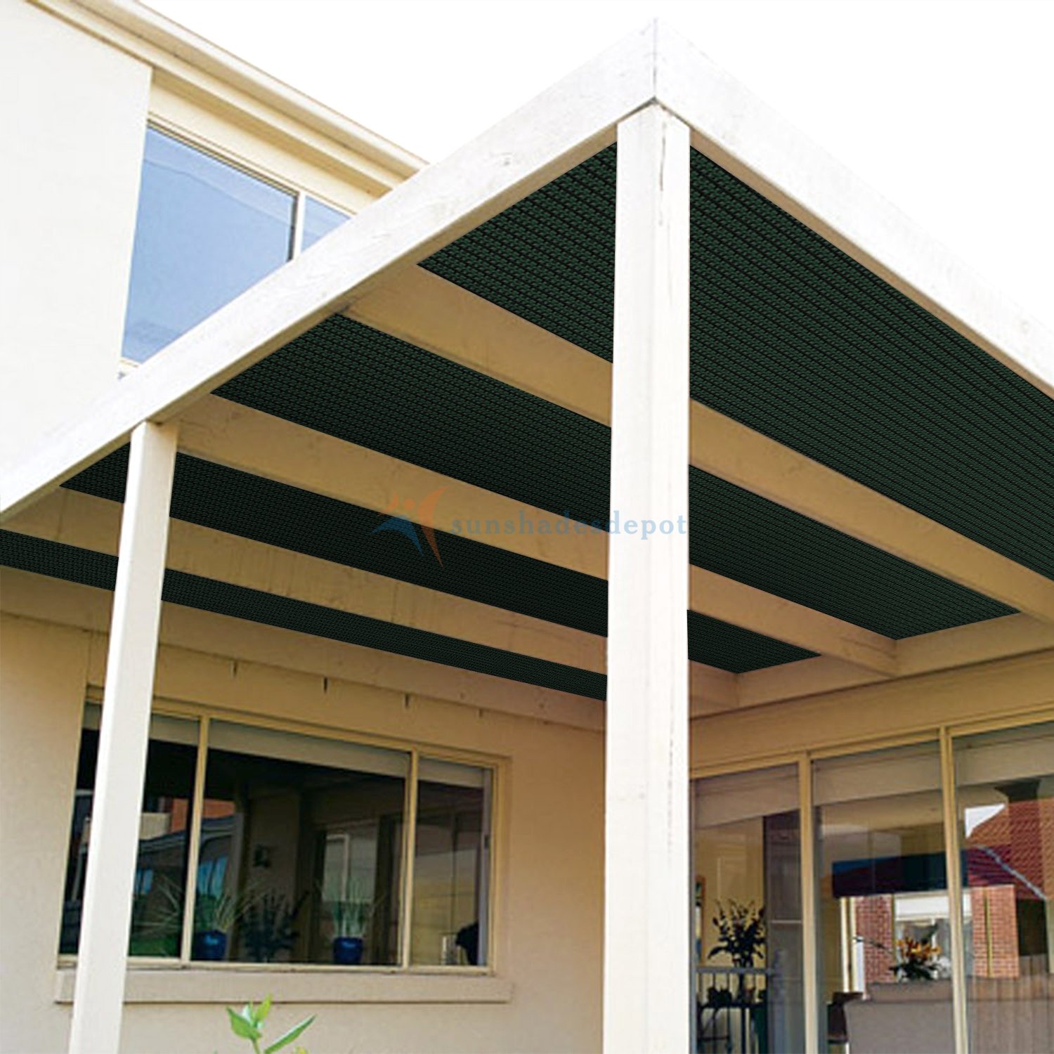 12x88 Ft Green Sunscreen Shade Fabric Roll - 95% UV Block Privacy Screen & Windscreen Mesh - Outdoor Garden, Greenhouse, Barn Cover - TANG Sunshades Depot (No Grommets, Raw Roll) - Perfect for Patio, Poolside & Plant Protection