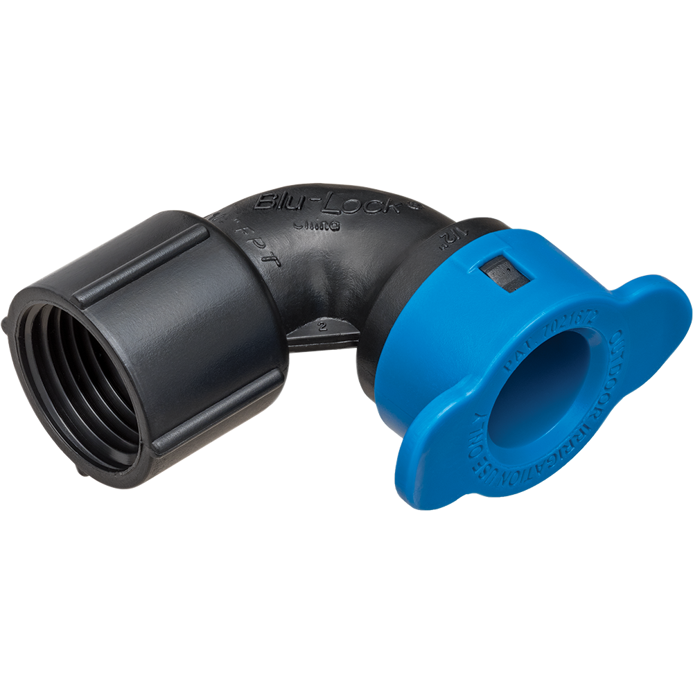 Hydro Rain BL407 005 Blu Lock® ½ BL X ½ FIPT Ell - Durable Brass Irrigation Fitting for Lawn & Garden Sprinkler Systems