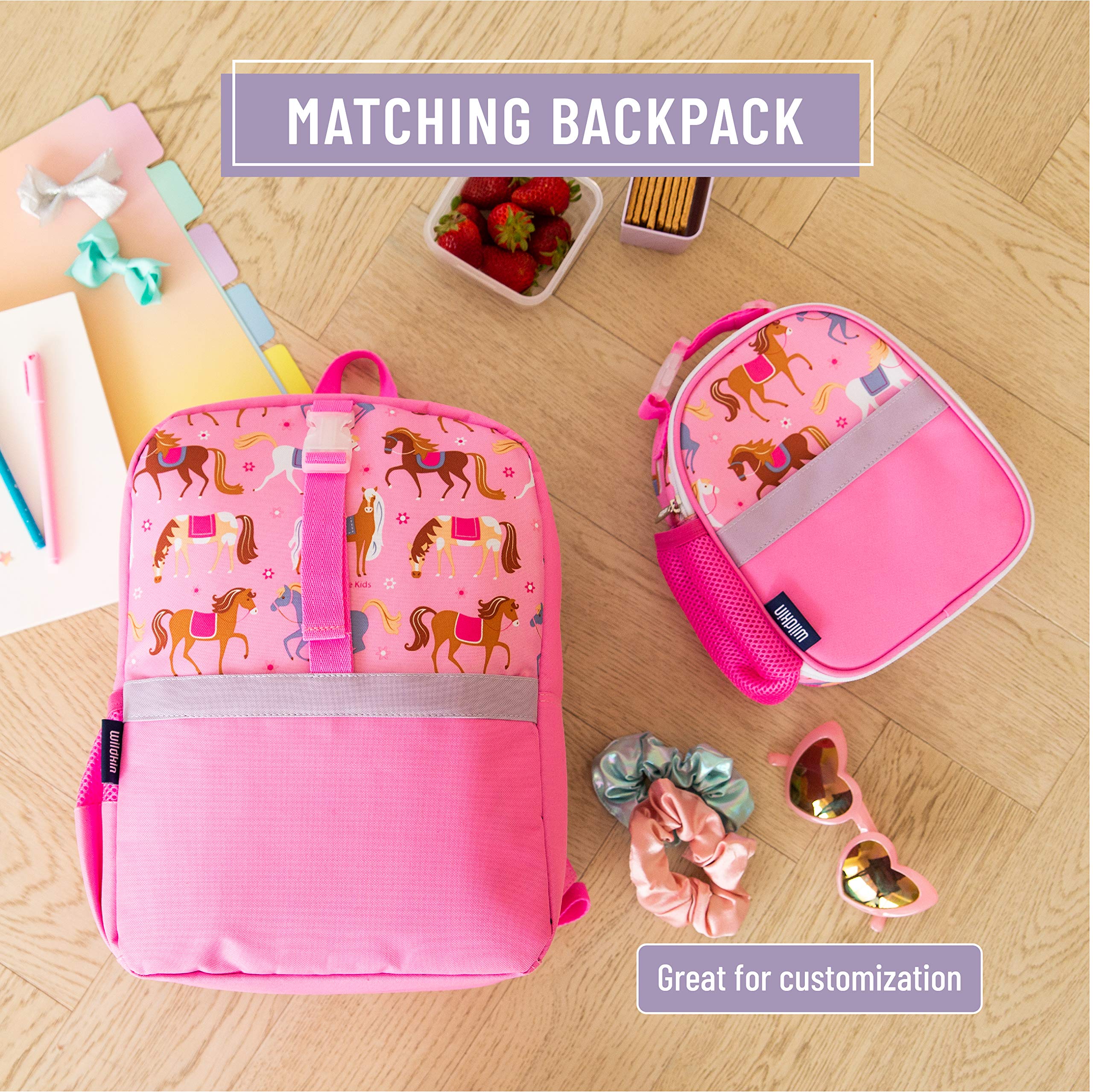 Wildkin Insulated Kids Lunch Box with Clip - Perfect for School, Travel & Snacks - Horse Design - Ideal for Picnics, Daycare & Outdoor Adventures