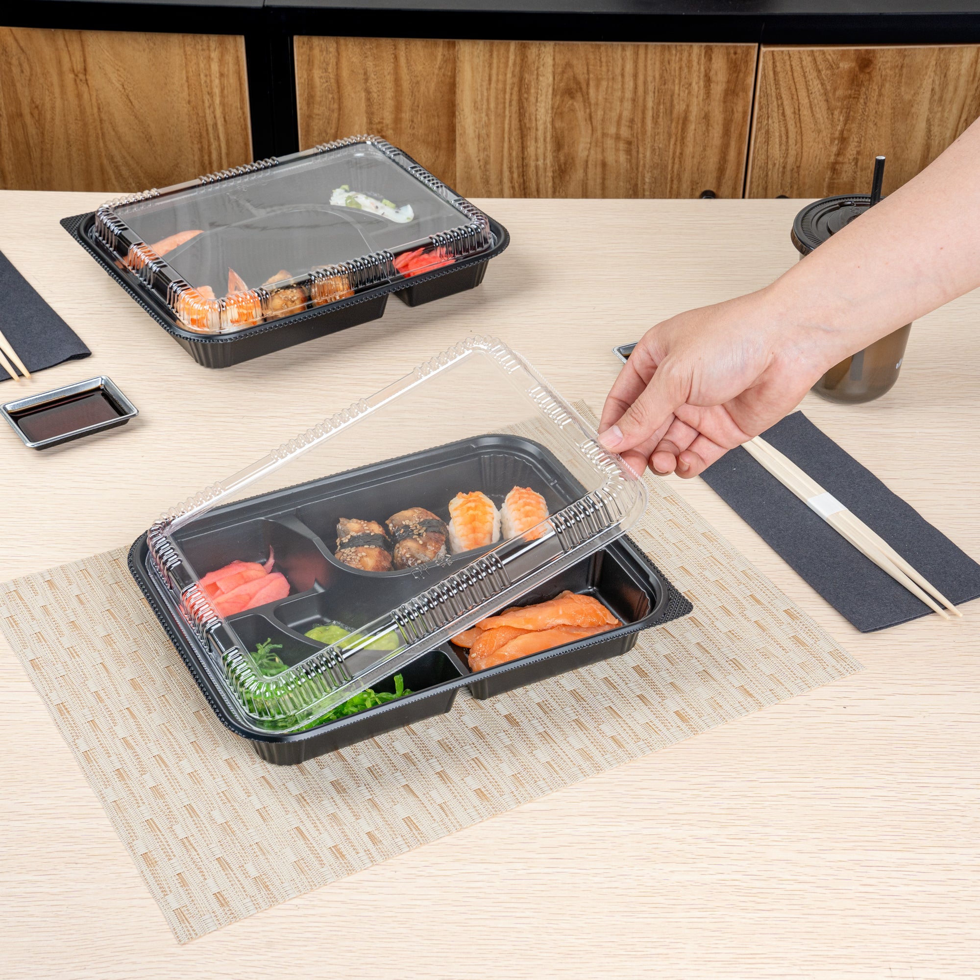 Bento Tek Rectangle Clear Plastic Lids - 50 Pack for 26 oz Bento Boxes | Airtight Food Storage | Perfect for Meal Prep, Lunches & Picnics