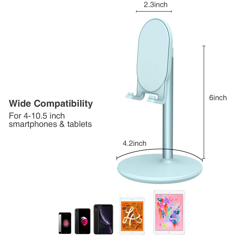 Adjustable Bright Stone Phone Stand for Desk - Universal Cell Phone Holder Compatible with iPhone, iPad, Tablet, Nintendo Switch (4