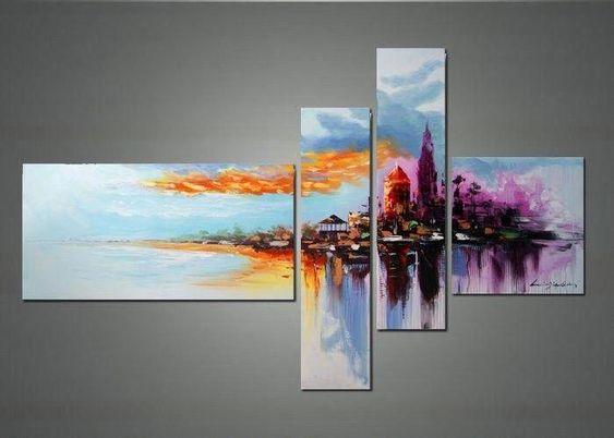 Cityscape Acrylic Abstract Painting - Modern Contemporary Wall Art for Living Room Decor | Perfect for Home, Office & Gallery Display