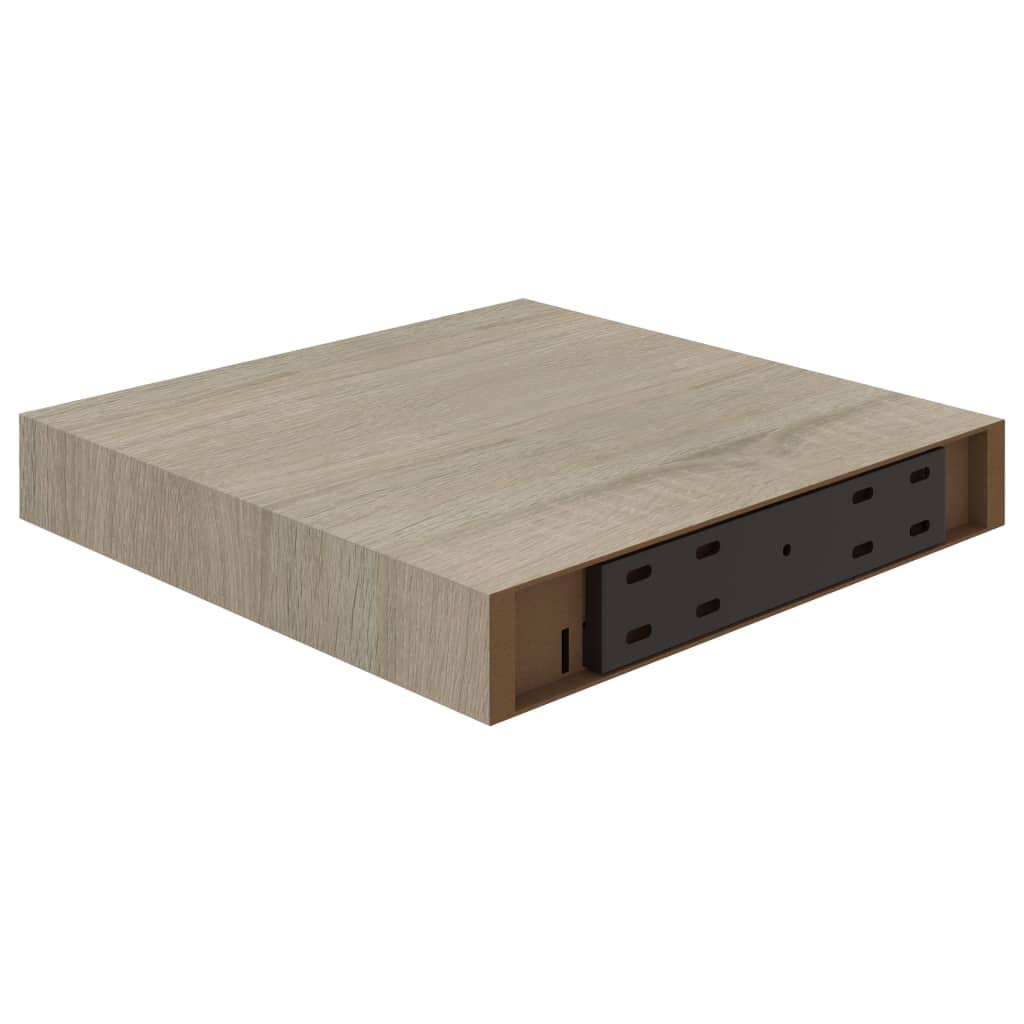 Floating Wall Shelf - Invisible Mounting Oak MDF Display Shelf for Books, Decor & Storage (9.1
