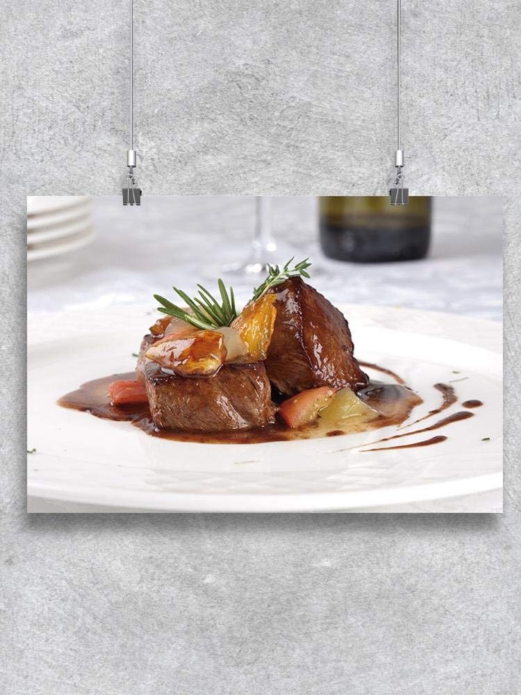 Smartprints Fillet Of Beef With Onions Poster - Premium Kitchen Wall Art for Food Lovers, Restaurant Decor & Cooking Enthusiasts