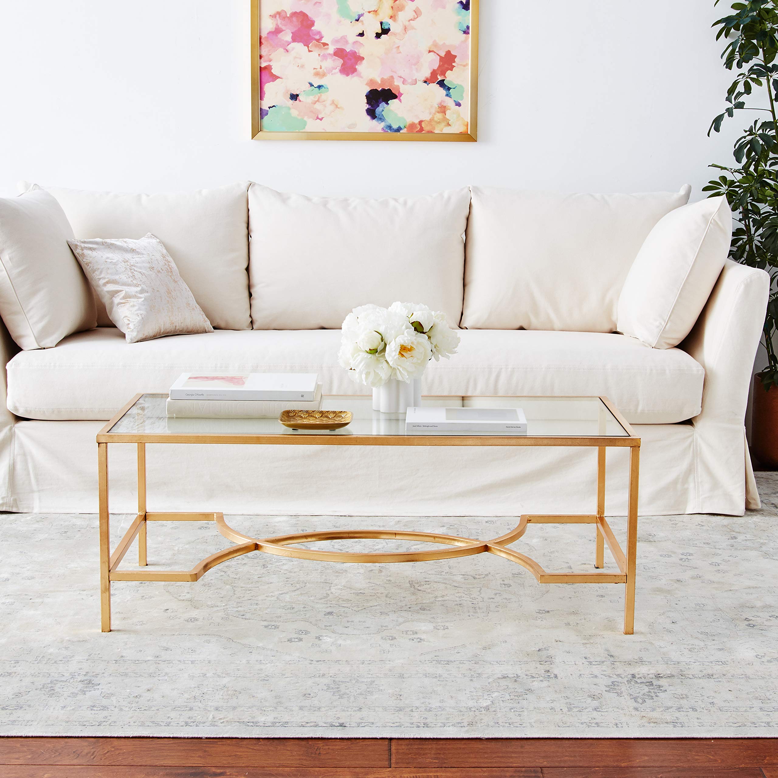 Safavieh Home Collection Inga Gold Coffee Table - Modern Living Room Center Table for Home Decor & Stylish Interior Design