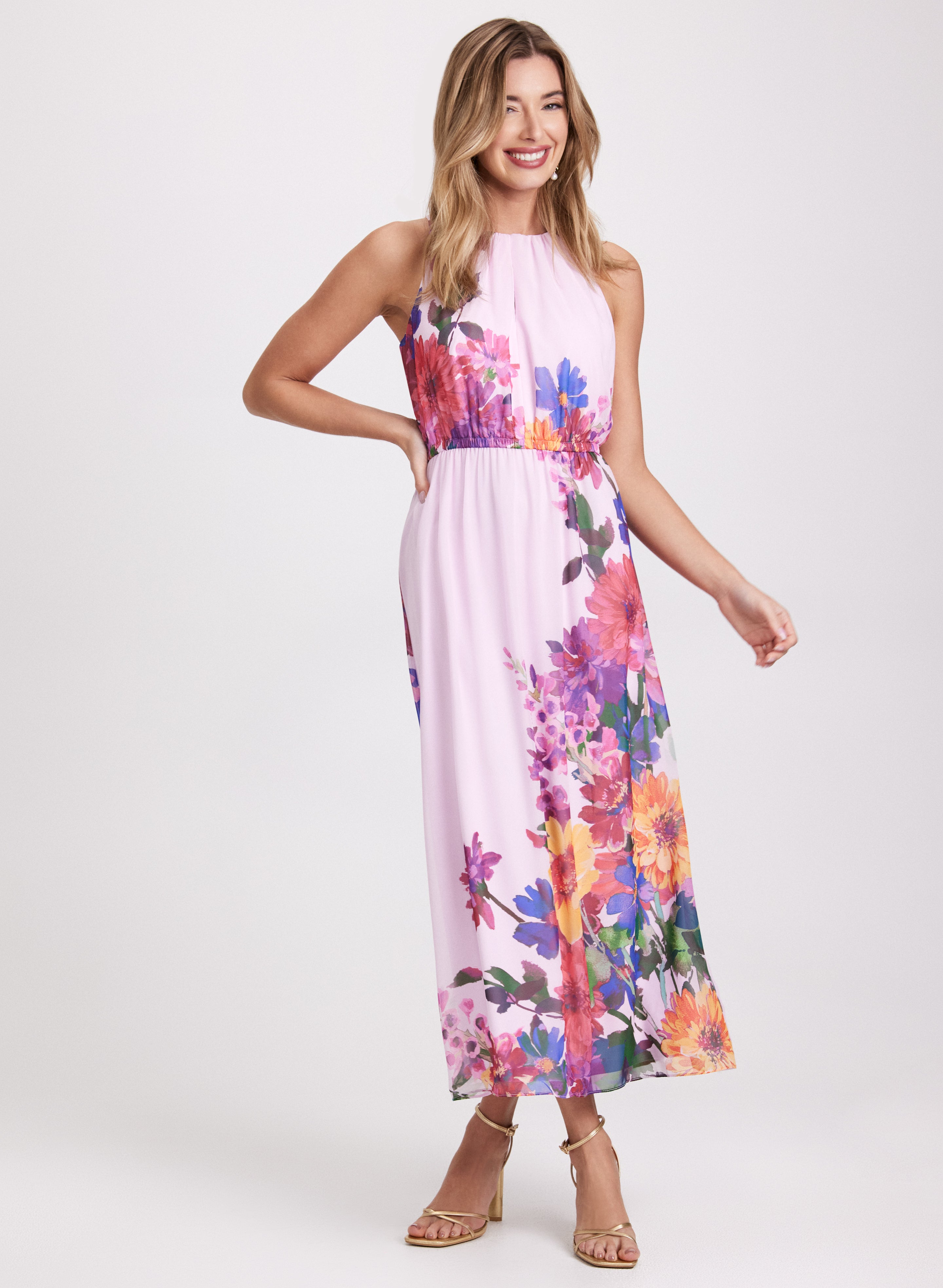 Elegant Floral Print Maxi Dress for Women - Summer Boho Beach Wedding Party Dress - Perfect for Vacations, Dates & Outdoor Events