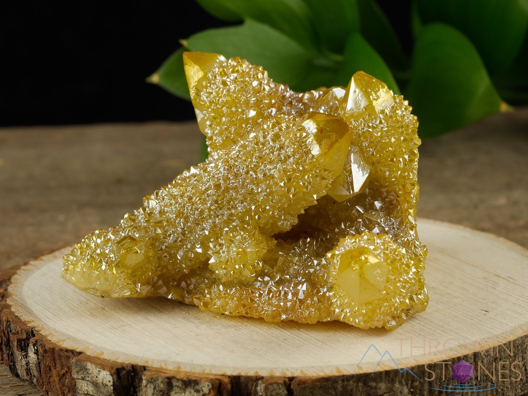 AURA QUARTZ Sunshine Yellow Rainbow Quartz Crystal Cluster - Natural Spirit Quartz for Healing, Meditation & Metaphysical Use - Perfect Crystal Decor for Home, Office & Spiritual Spaces (R0523)