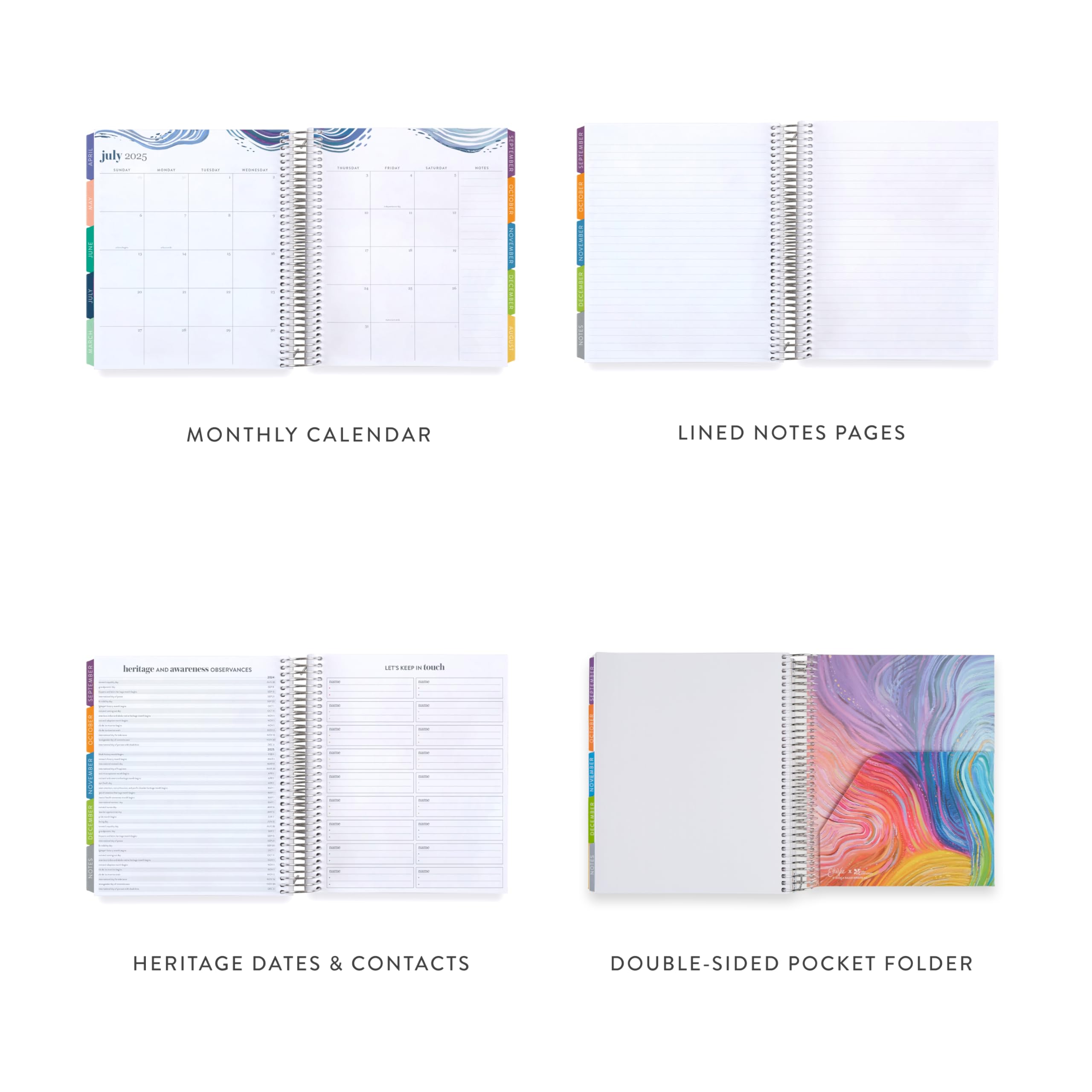 Erin Condren 2025 Spiral Life Planner - 12 Month Weekly & Monthly Organizer (Jan-Dec) | 7x9 Vertical Layout with Evolve Covers & Platinum Coil | Perfect for Work, School, College Students & Productivity Planning