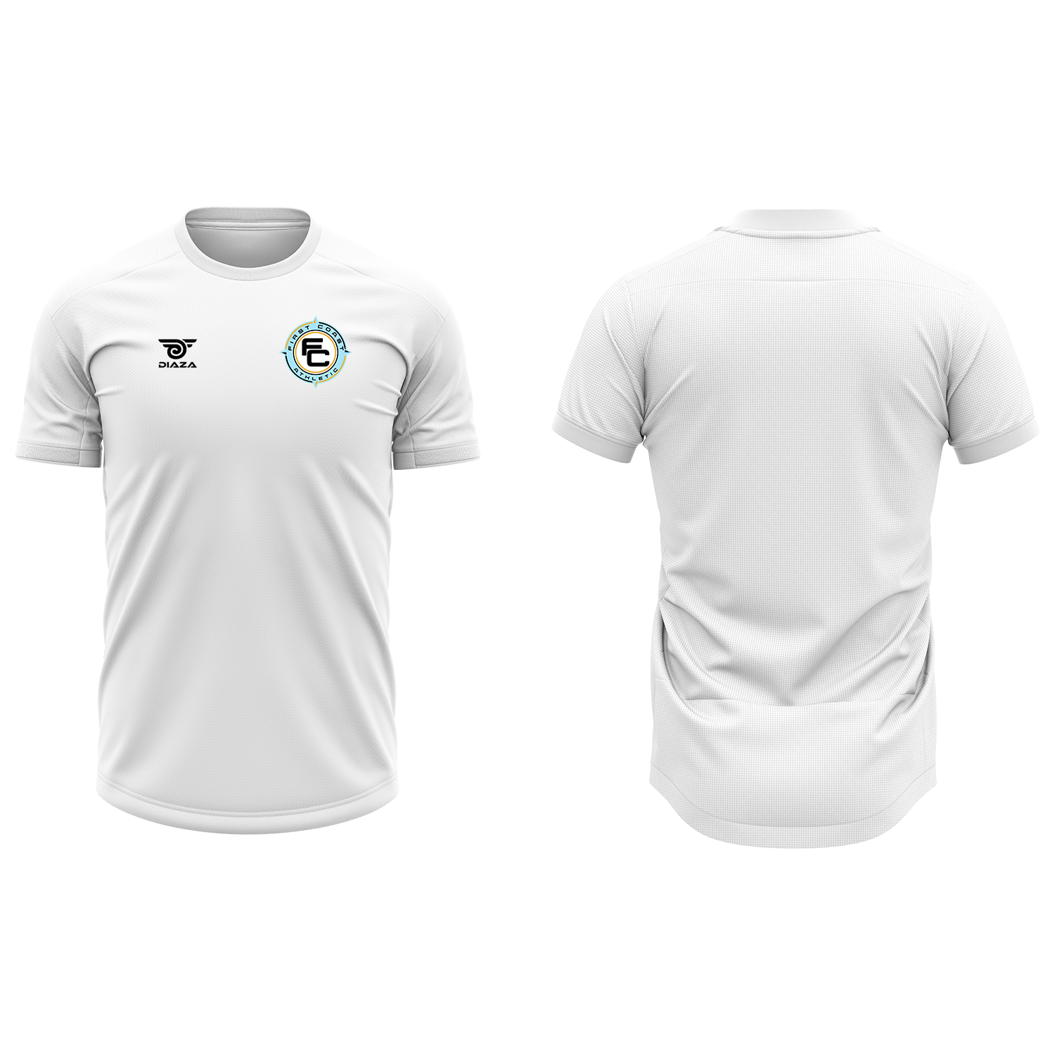 First Coast Athletic Dri-Fit Performance Shirt - White - Moisture Wicking Workout & Gym Shirt for Men & Women