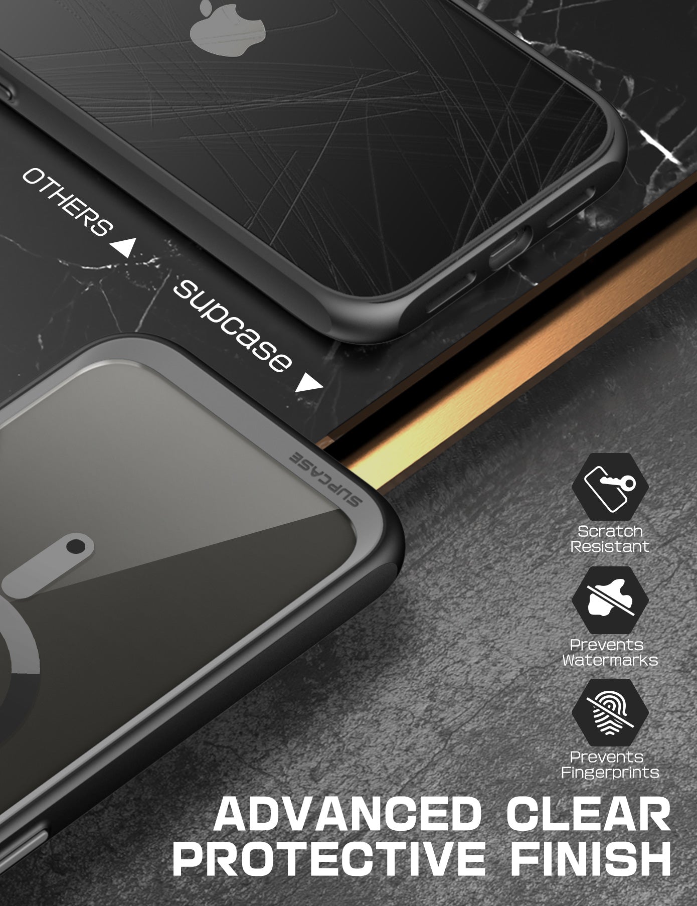 iPhone 14 Plus Case 6.7 Inch - Unicorn Beetle MAG Slim Clear Protective Cover with MagSafe Compatible (Black) | Perfect for Everyday Use, Travel & Wireless Charging