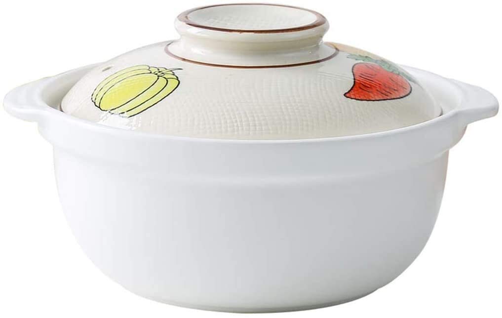 Ceramic Casserole Dish with Lid - Non-Stick Clay Slow Cooker, Oven Safe & Heat Resistant for Soups, Stews & Rice | Perfect for Slow Cooking, Baking & Serving Dishes