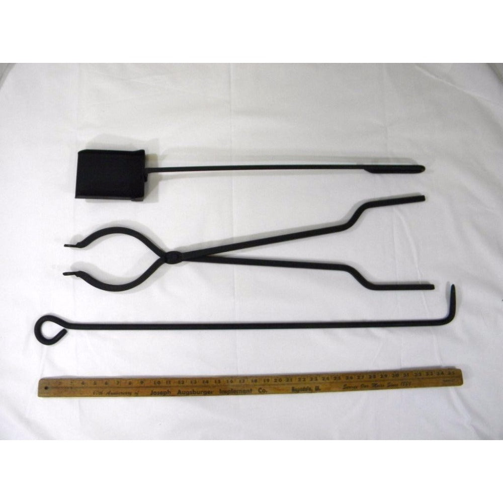 Amish Handcrafted Fire Pit Tools Set - Heavy Duty Fireplace Poker, Shovel & Brush for Outdoor Camping, Backyard & Patio Use
