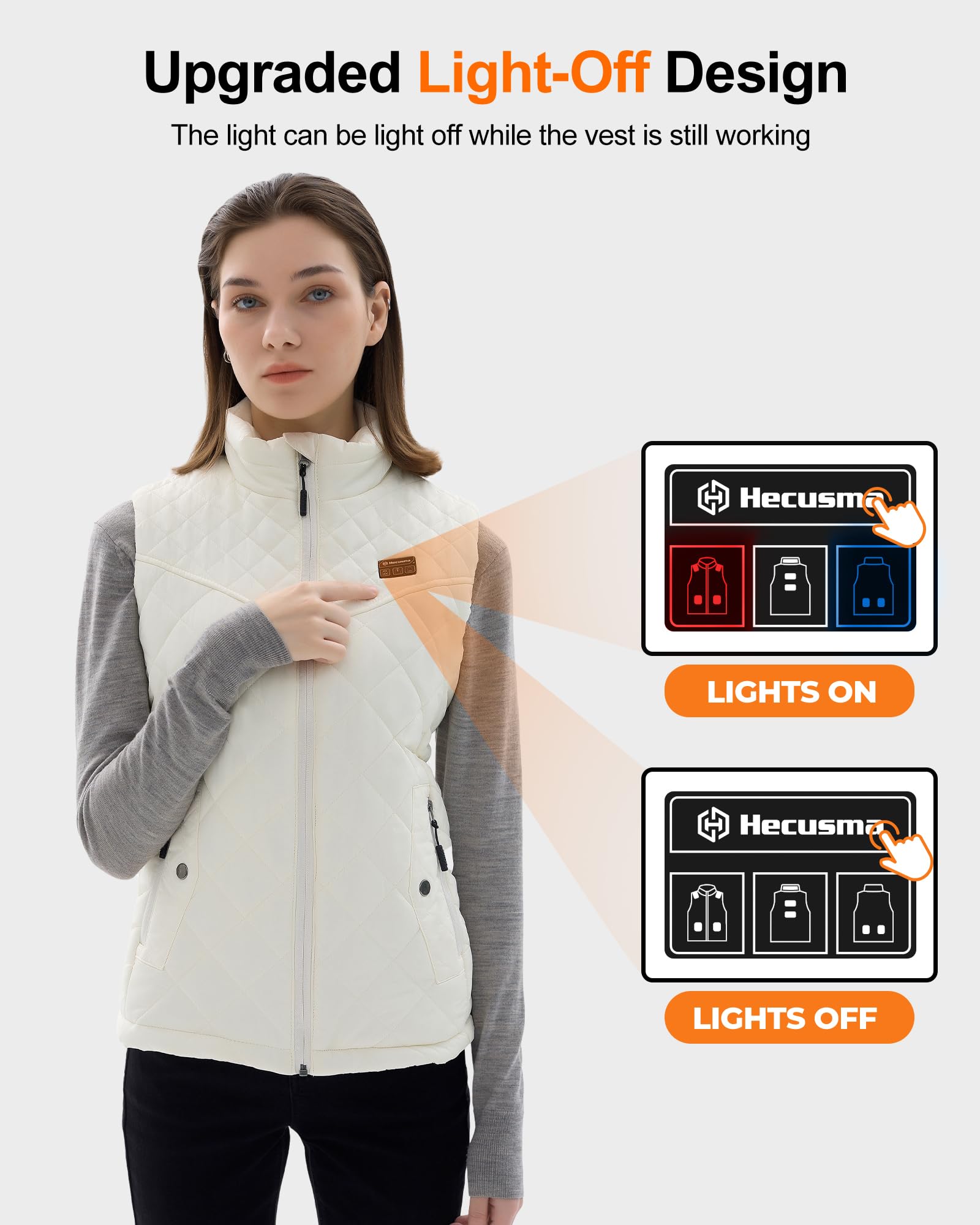 Quilted Heated Vest for Women with 16000mAh Battery Pack - 7.4V Smart Warming Winter Jacket - Perfect for Outdoor Activities, Hiking, Camping & Cold Weather