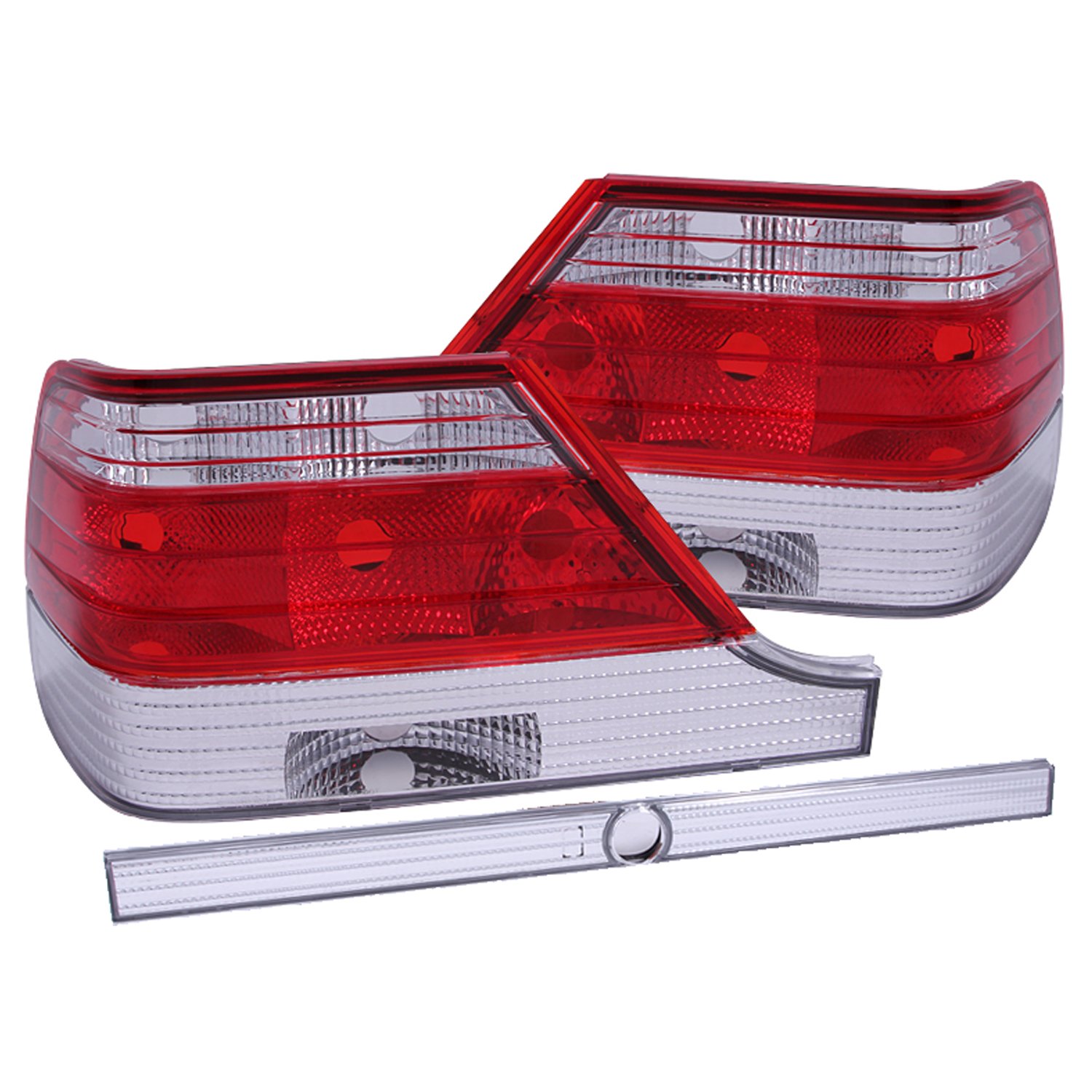 Anzo USA 221153 Mercedes-Benz Red/Clear LED Tail Light Assembly Pair - Replacement for W204, C300, C350 - Perfect for Night Driving & Car Upgrades
